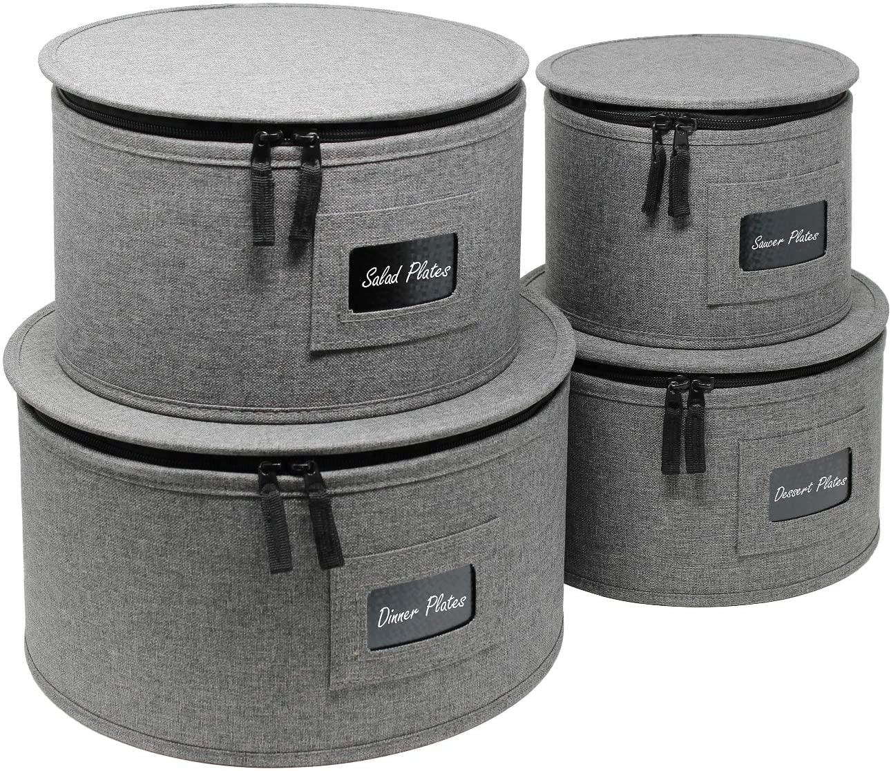 Sorbus Hard Shell China Storage Set - 4 Pieces. Stackable for Dishes, Mugs, Cups with Felt Protectors