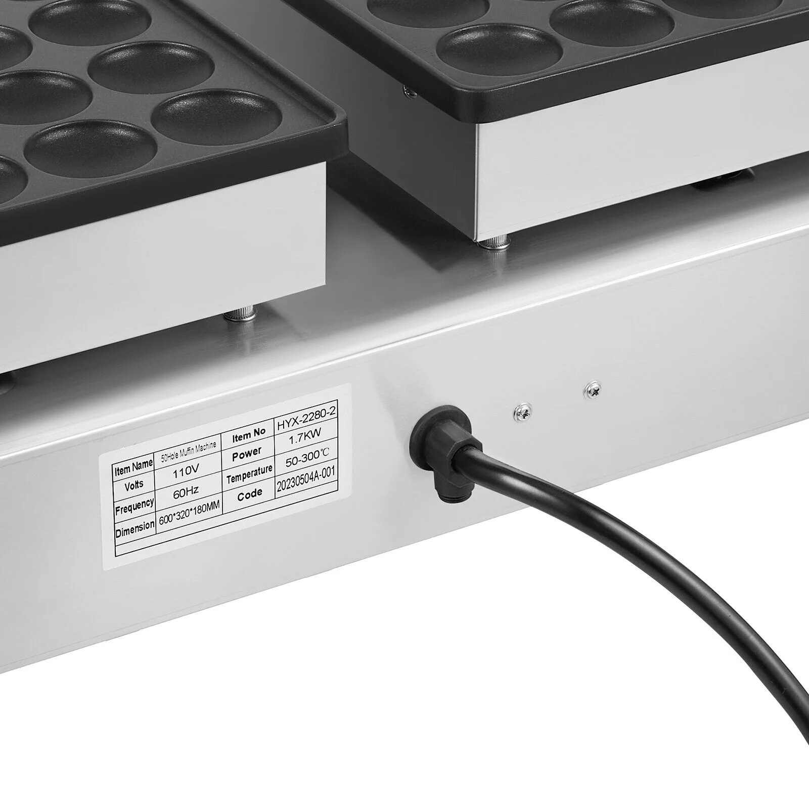 Miumaeov Commercial Waffle Maker Machine 50pcs 1.8'' Mini Dutch Pancakes Maker Nonstick Electric Waffle Baker