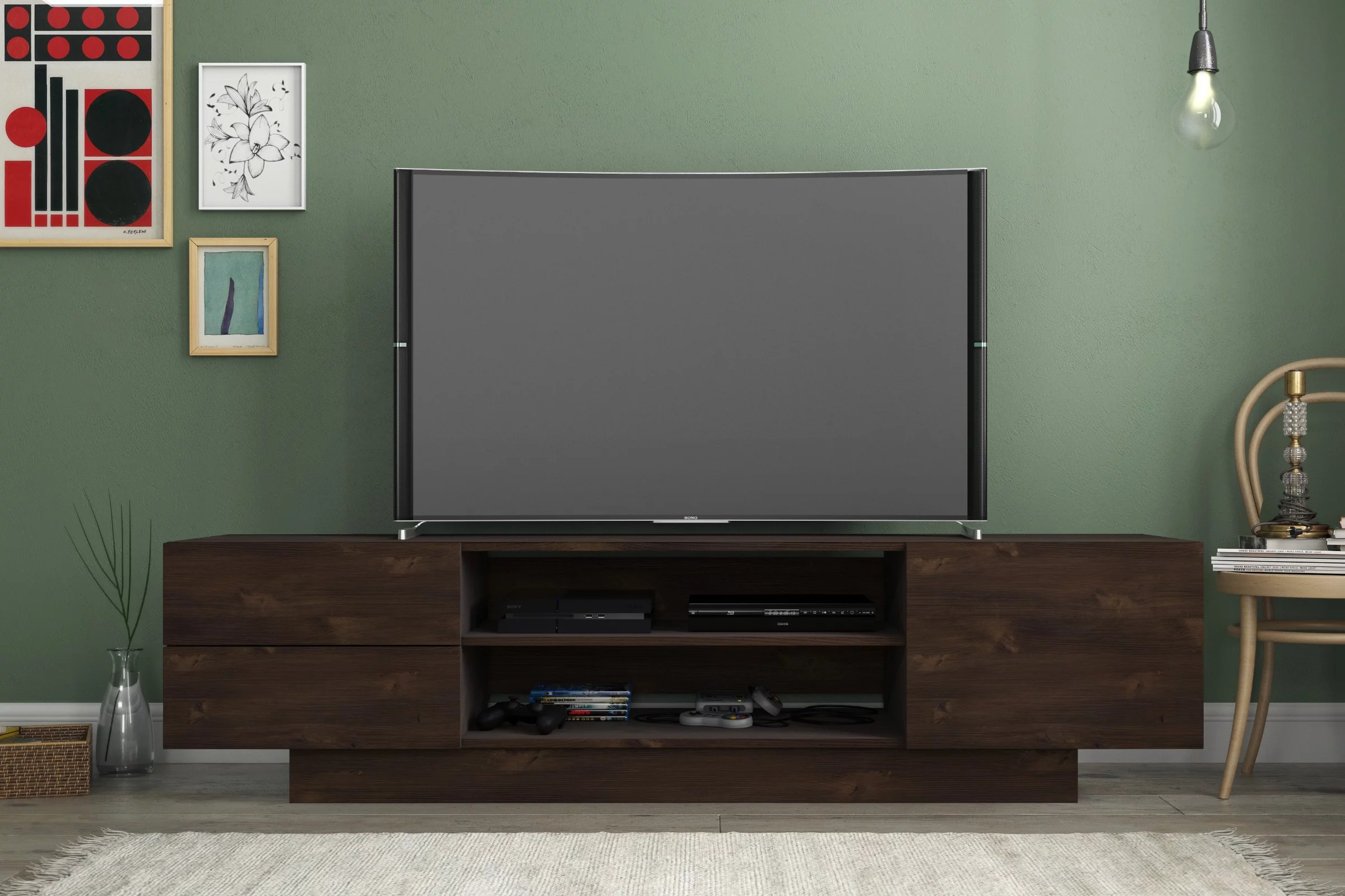 Nexera Morello 72-inch TV Stand, Truffle