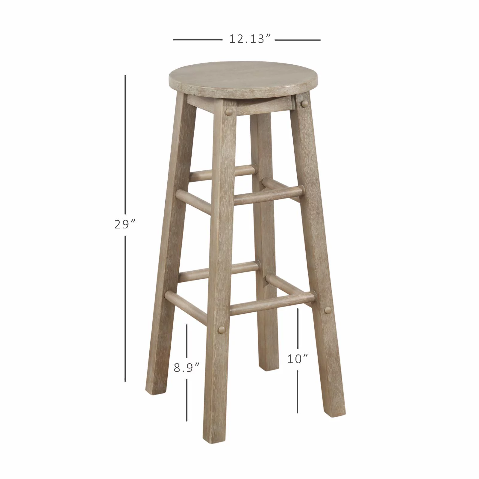 Linon Stool 29 in. Backless Bar Stool - Graywash