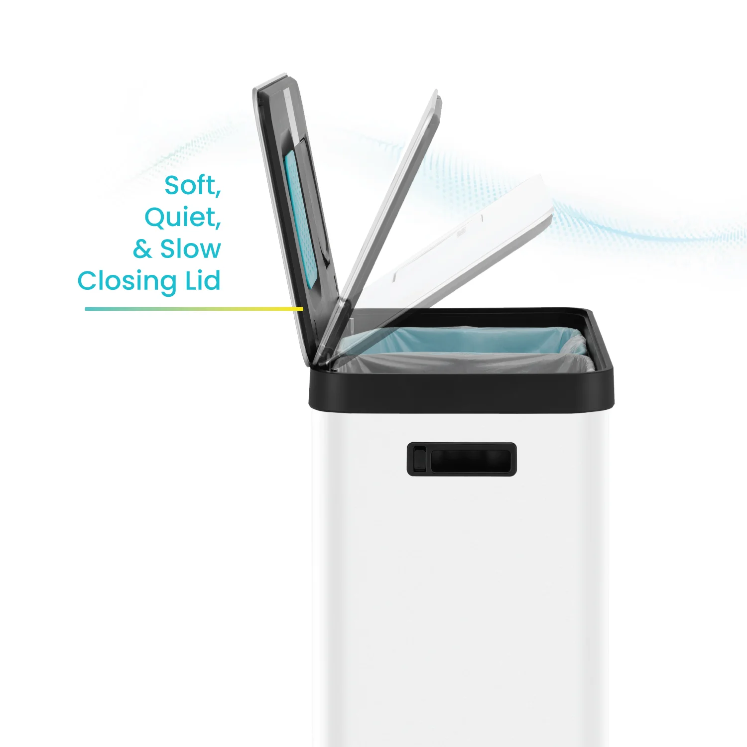 Home Zone Living 18.5 gal Kitchen Garbage Can with Cleanaura Pack, White