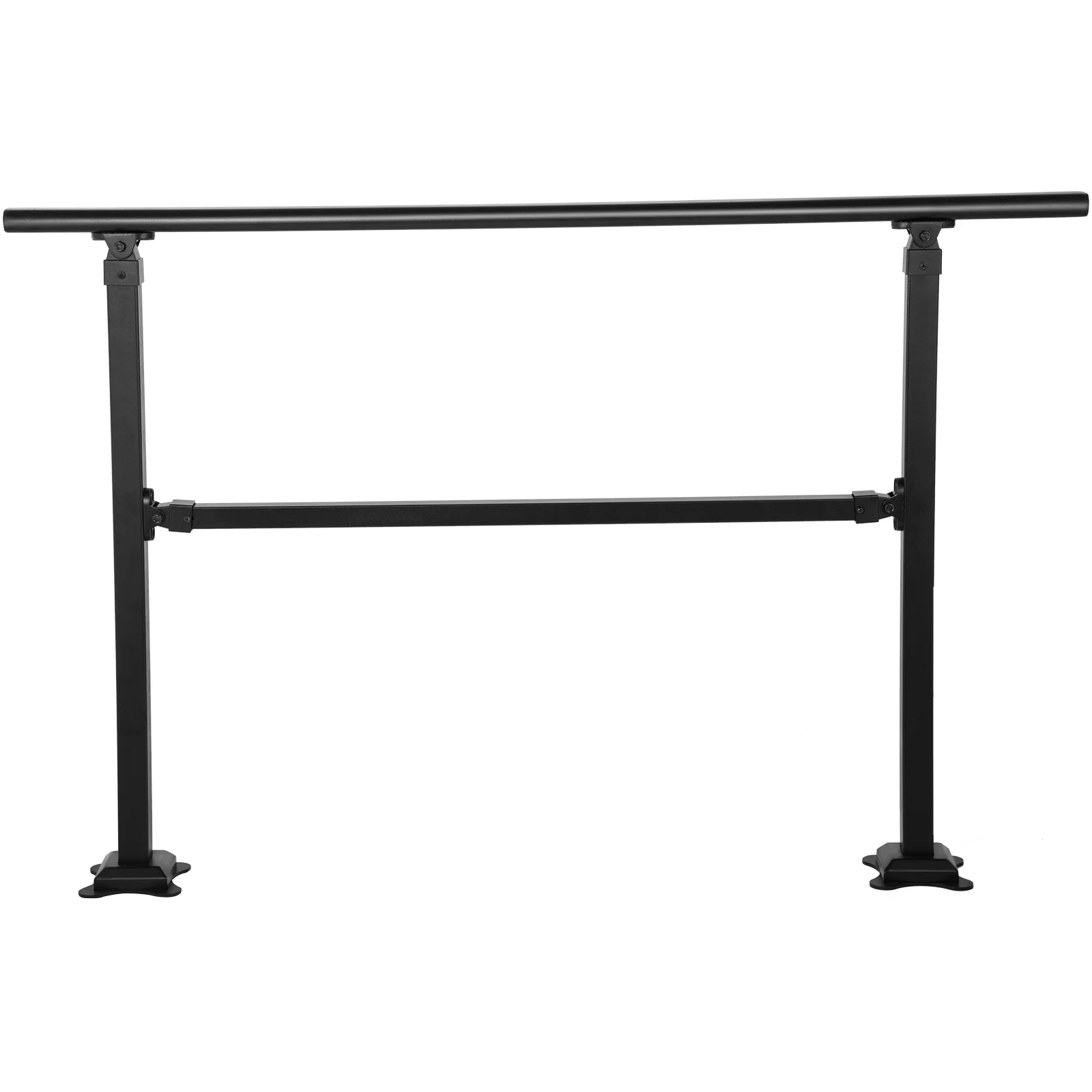 SKYSHALO Outdoor Stair Handrail, Fits Steps 1-3 Transitional Wrought Iron Handrail, Adjustable Exterior Stair Handrail, Concrete Step Handrail with Installation Kit, Matte Black Outdoor Handrail