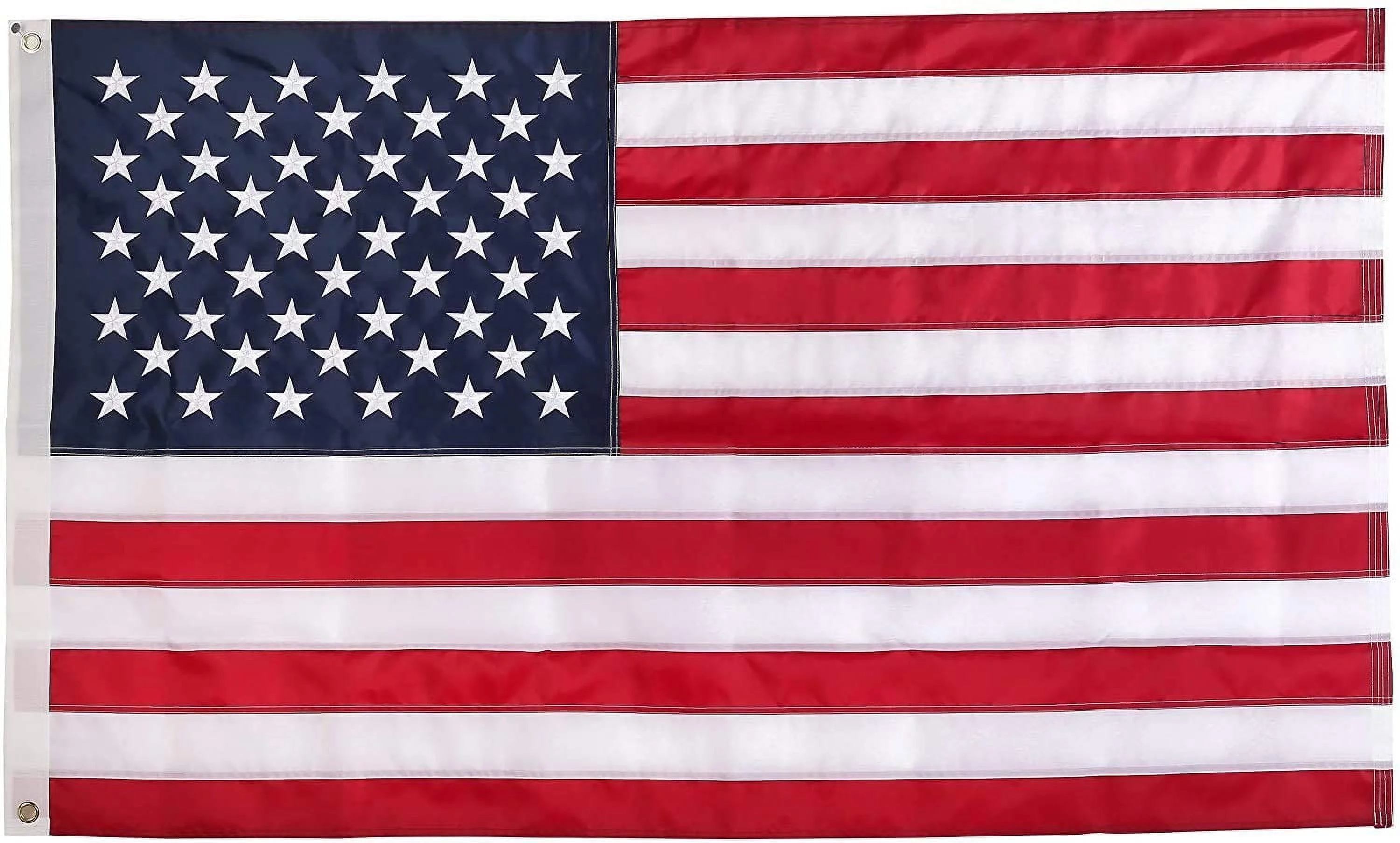 American Flag 3x5 Outdoor, Deluxe Heavy Duty Nylon US Flags, Sewn Stripes, Embroidered Stars, Brass Grommets