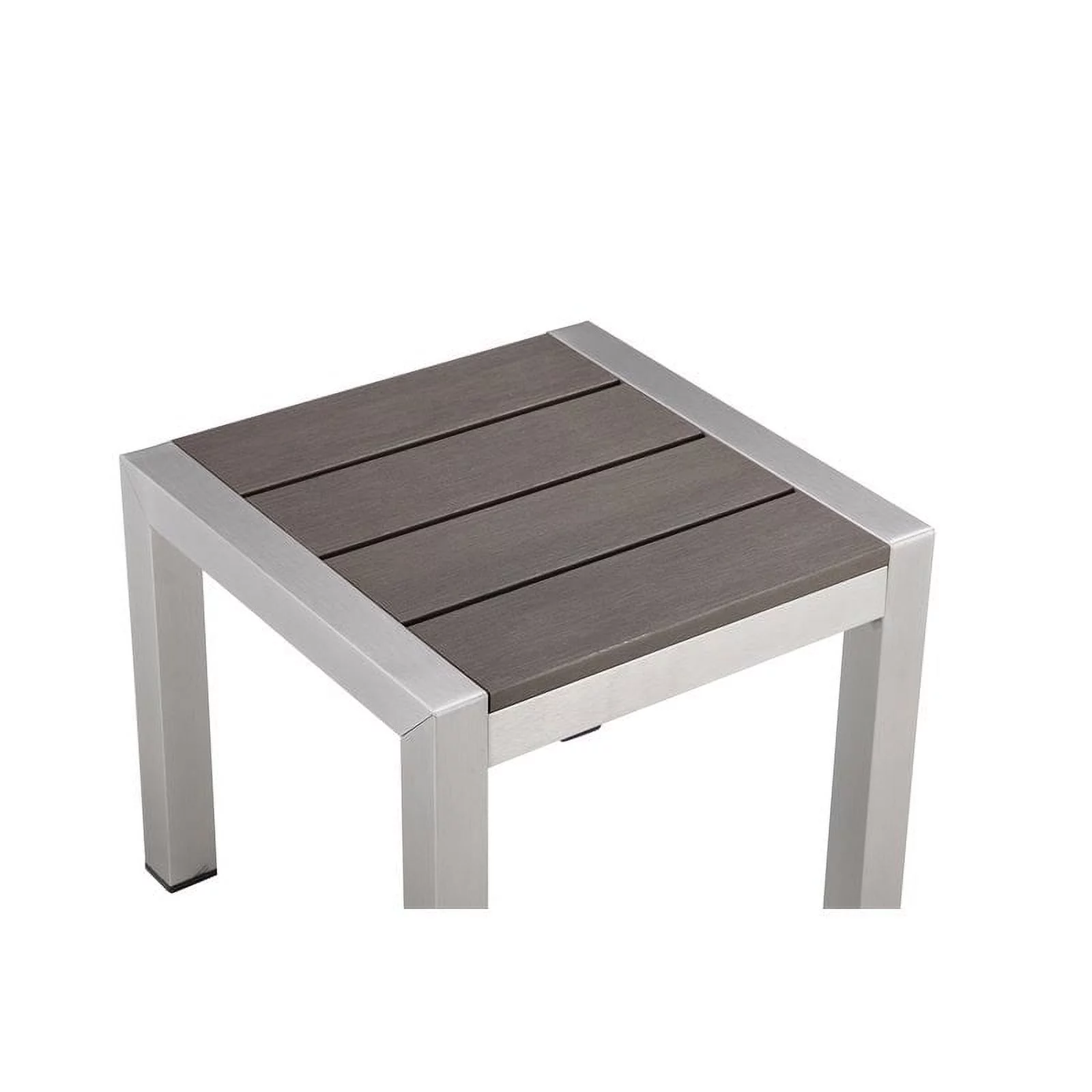 Pangea Home Sally 4-piece Aluminum Patio 2 Loungers and 2 Side Tables in Gray