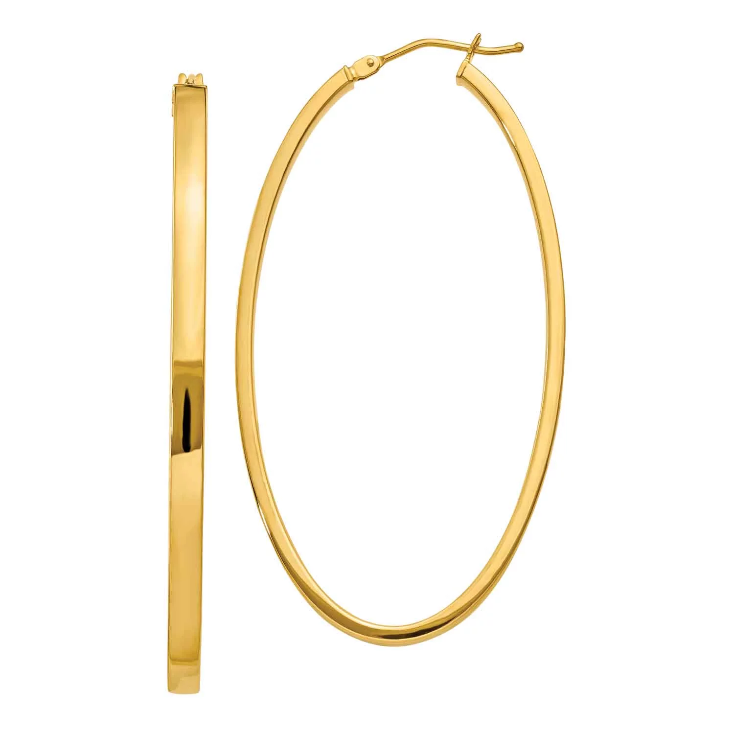 Primal Gold 14 Karat Yellow Gold Polished Oval Hoop Earrings