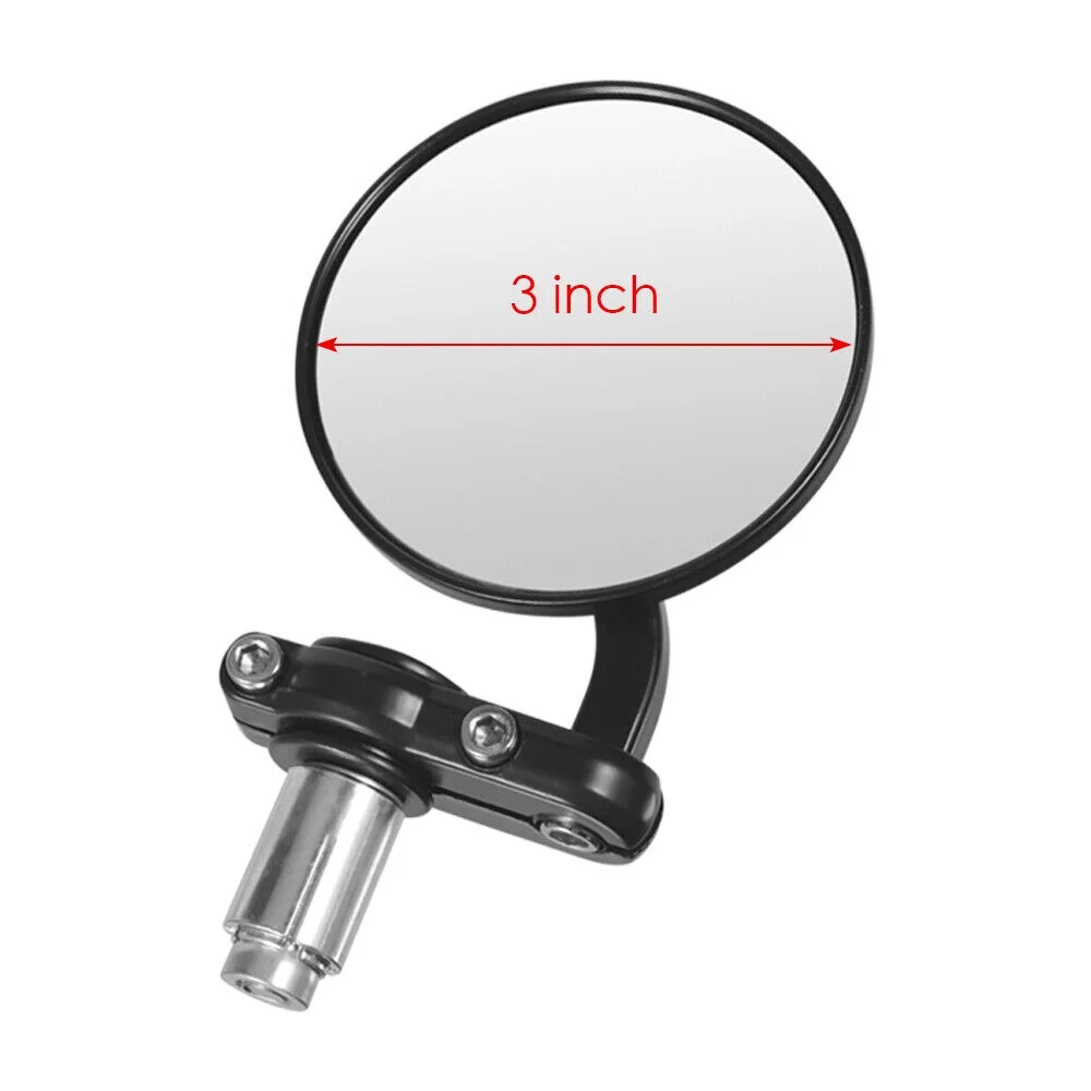 JahyElec Motorcycle Handle Bar End Mirrors Rearview Side Round 7/8