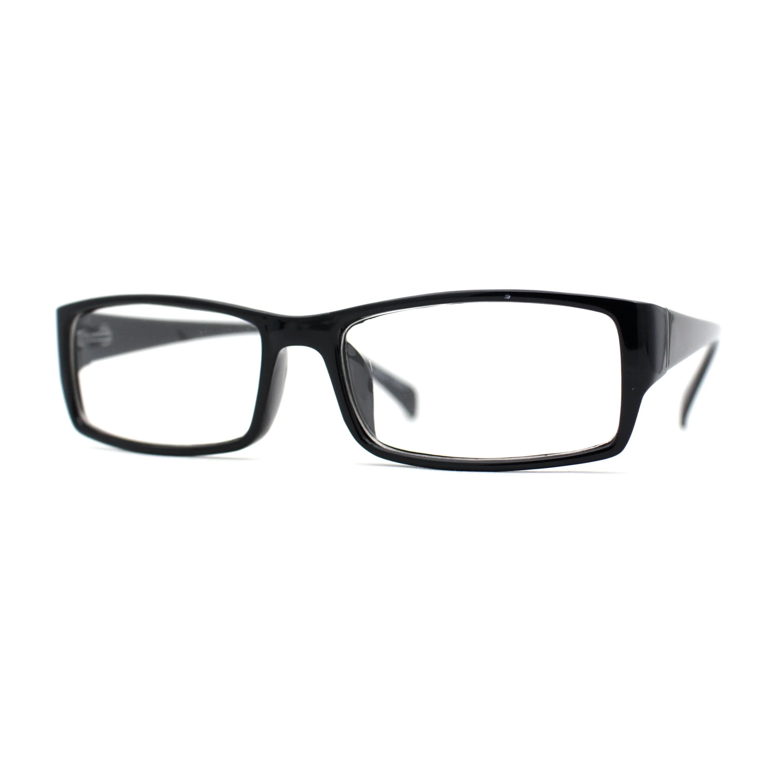 Black Classic Narrow Rectangular Professor Style Plastic Fashion Eye Glasses