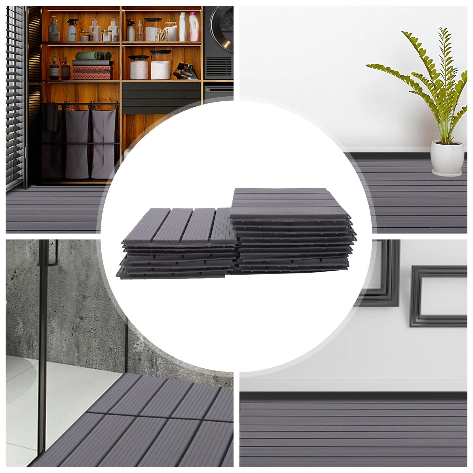 22Pcs Outdoor Patio Deck Tile Garden Flooring Interlocking Decking Tile 12*12 In