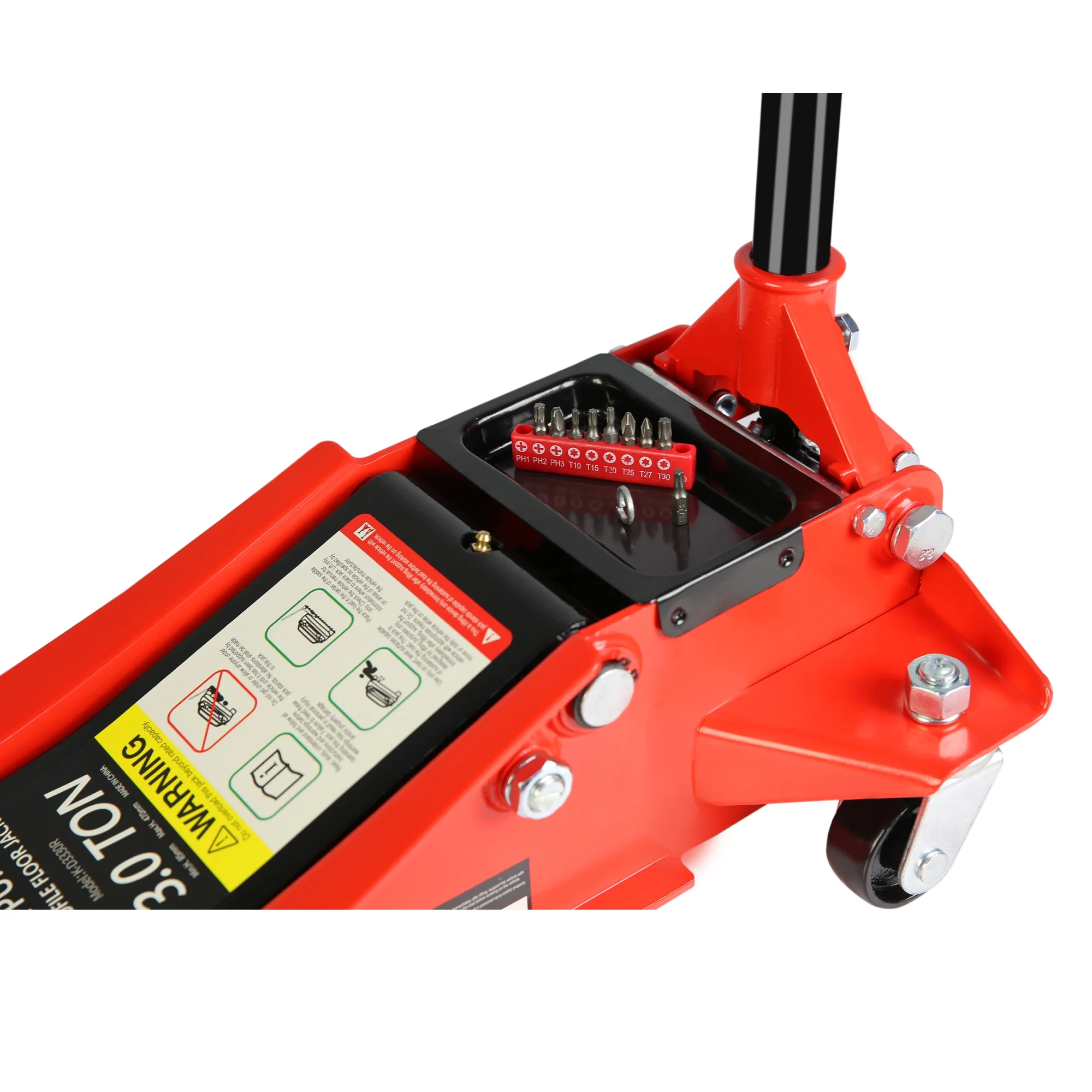 Hydraulic Low Profile and Steel Racing Floor Jack with Dual Piston Quick Lift Pump,3 Ton (6600 lb) Capacity, Lifting range 3.3