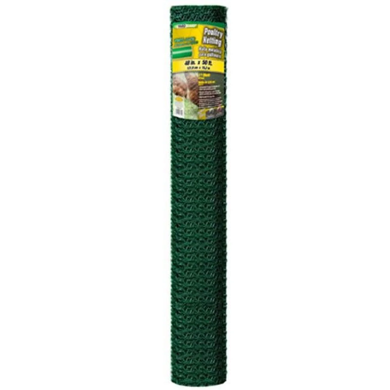 YardGard 308457B Poultry Netting, Green PVC Coating, 1-In. Mesh, 48-In. x 50-Ft. - Quantity 1