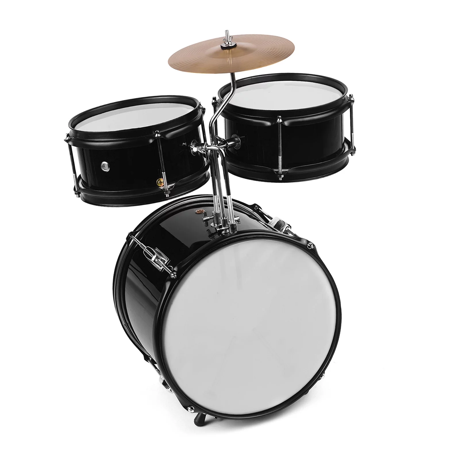 Kids Children Junior Beginners 3-Piece Drum Set Drums Kit Percussion Musical Instrument with Cymbal Drumsticks Adjustable Stool