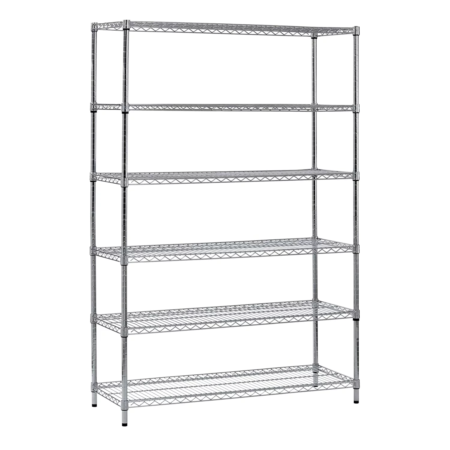GEROBOOM WS481872-Z Steel Shelving Unit  6   48" Width  72" Height  18" Depth  Zinc