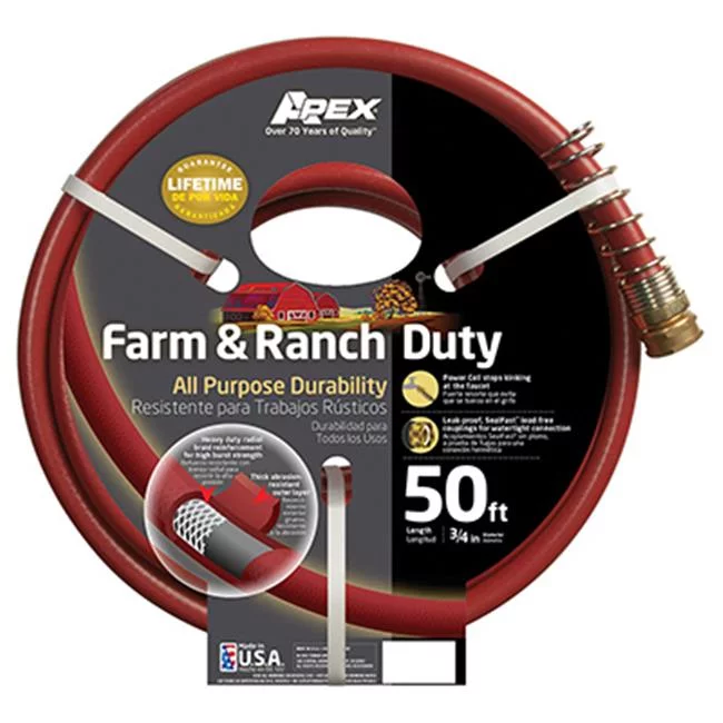 Teknor-Apex 989-50 Garden Hose, Farm & Ranch Duty, 450 PSI, Dark Red, 3/4-In. x 50-Ft.