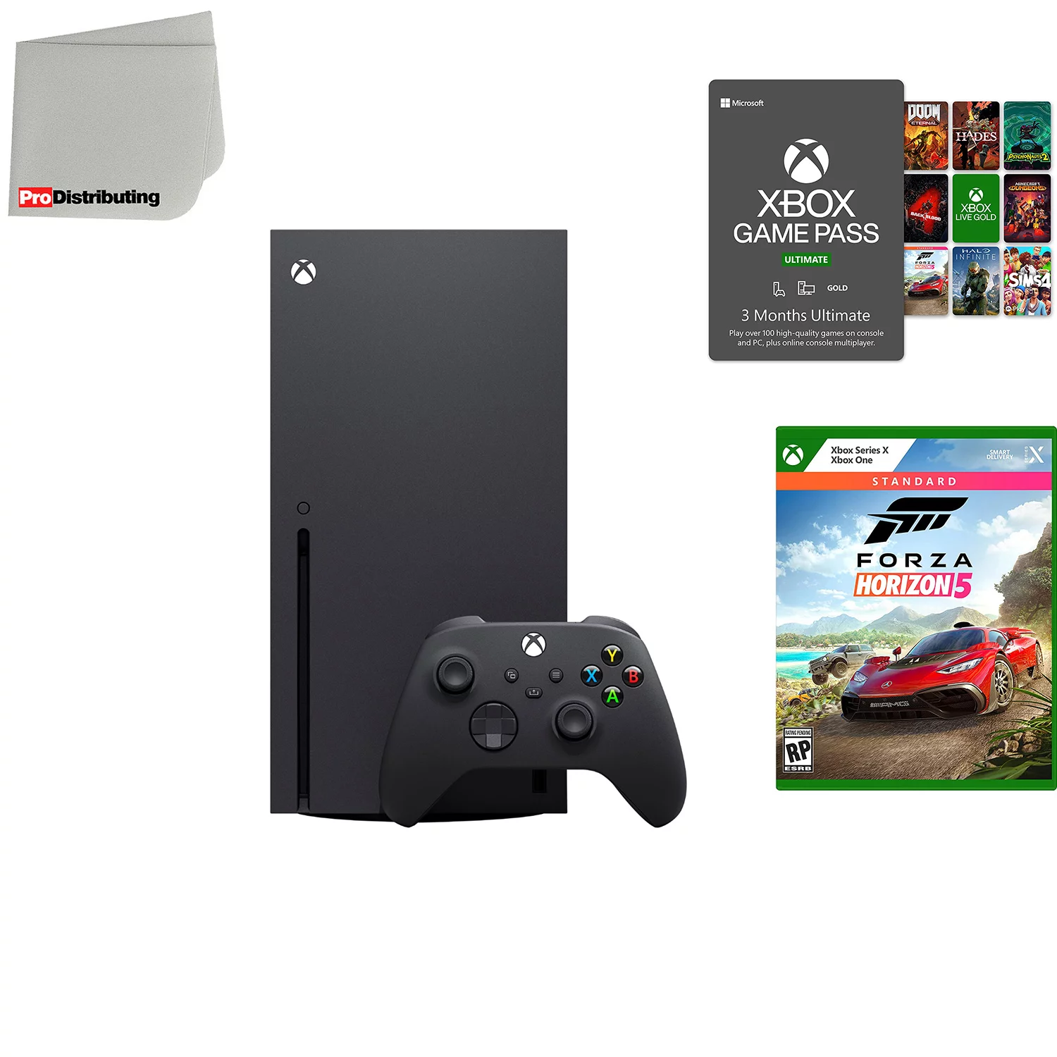 Microsoft Xbox Series X 1TB Video Game Console with Forza Horizon 5 Standard Edition, 3-Month Game Pass Ultimate and Microfiber Cleaning Cloth