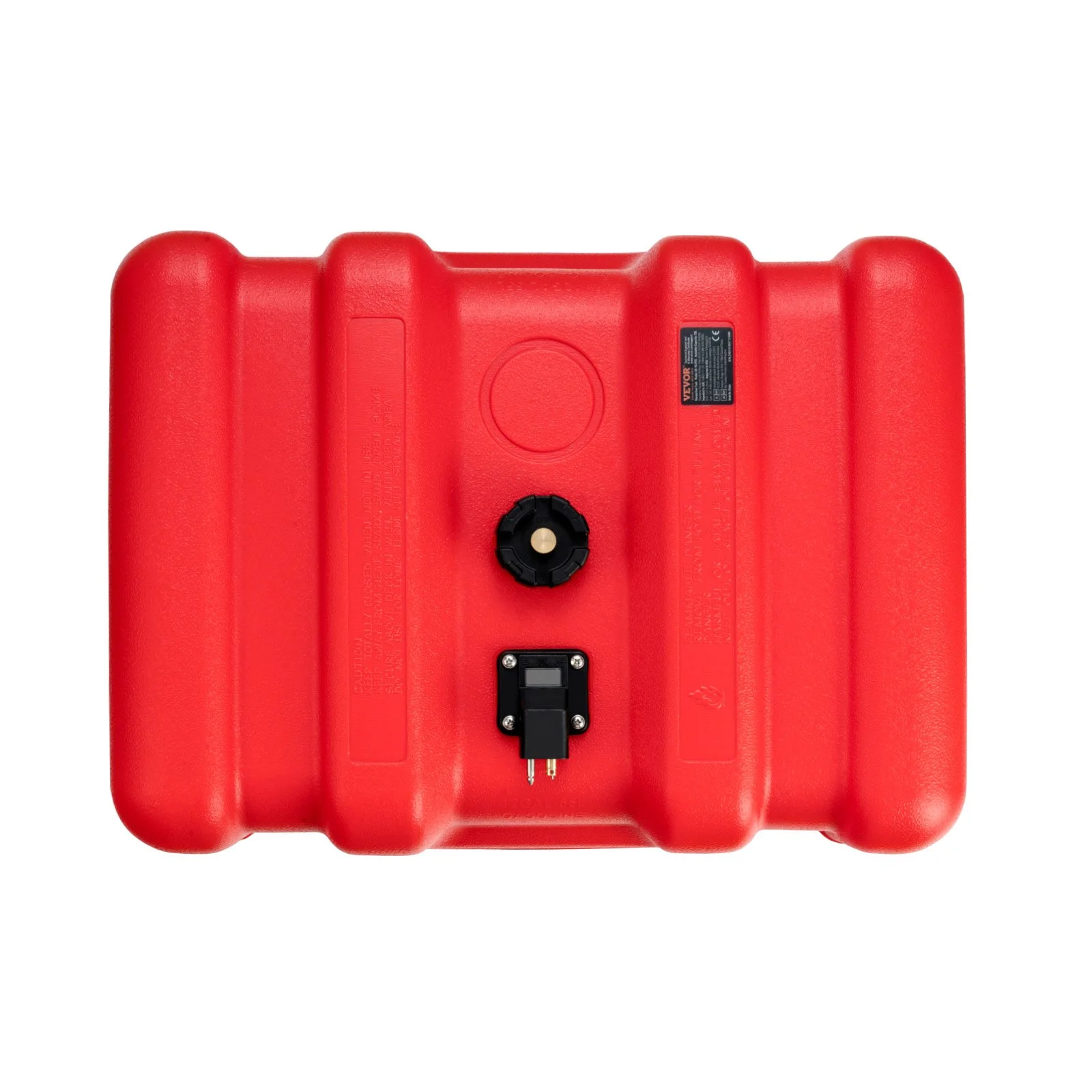 VEVOR Portable Marine Fuel Tank, 14.53 Gallon/55L, Plastic Outboard Gas Tank with Hose, Easy Carry for Yachts, Fishing and Deck Boats, Red
