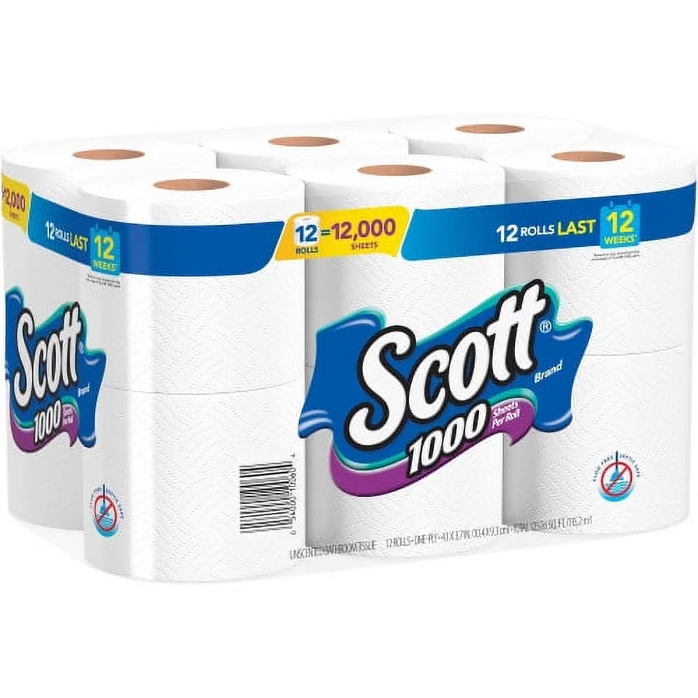 Scott 1000 1-ply 12Roll Bath Tissue (10060), Each