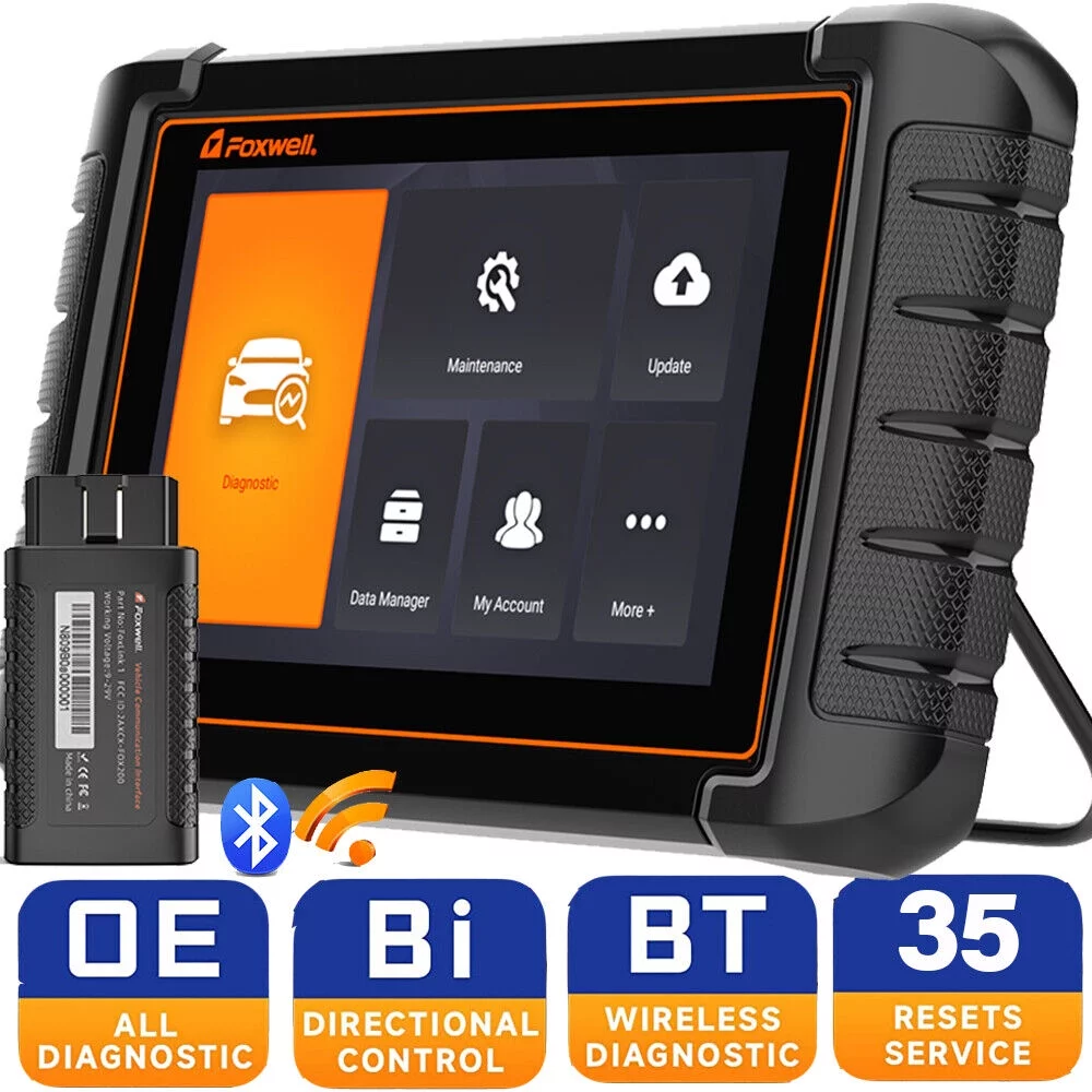 FOXWELL NT809BT OBD2 Scanner Code Reader Bi-Directional Scan Tool Bluetooth Wireless All System Car Diagnostic Tool