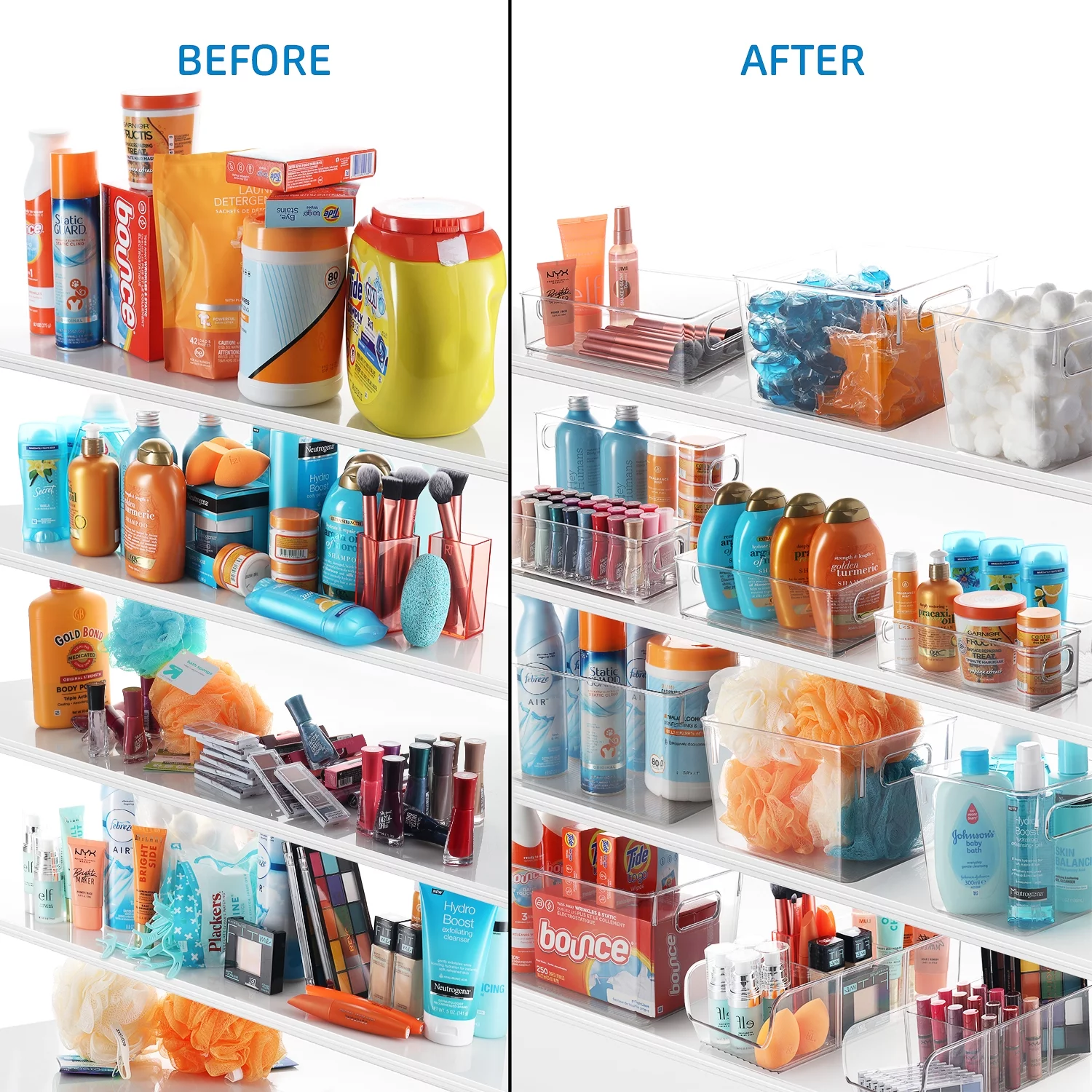 StorageBud Clear Storage Bins , 10X4X3