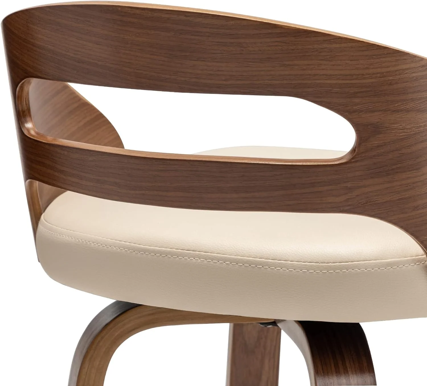 U-ToBe Bar Stools Set of 2, Swivel Bar Height Stools with Low Back, Wood Bar Chairs with Soft Cushion Seat, 30.31-Inch Seat Height (Black, 30