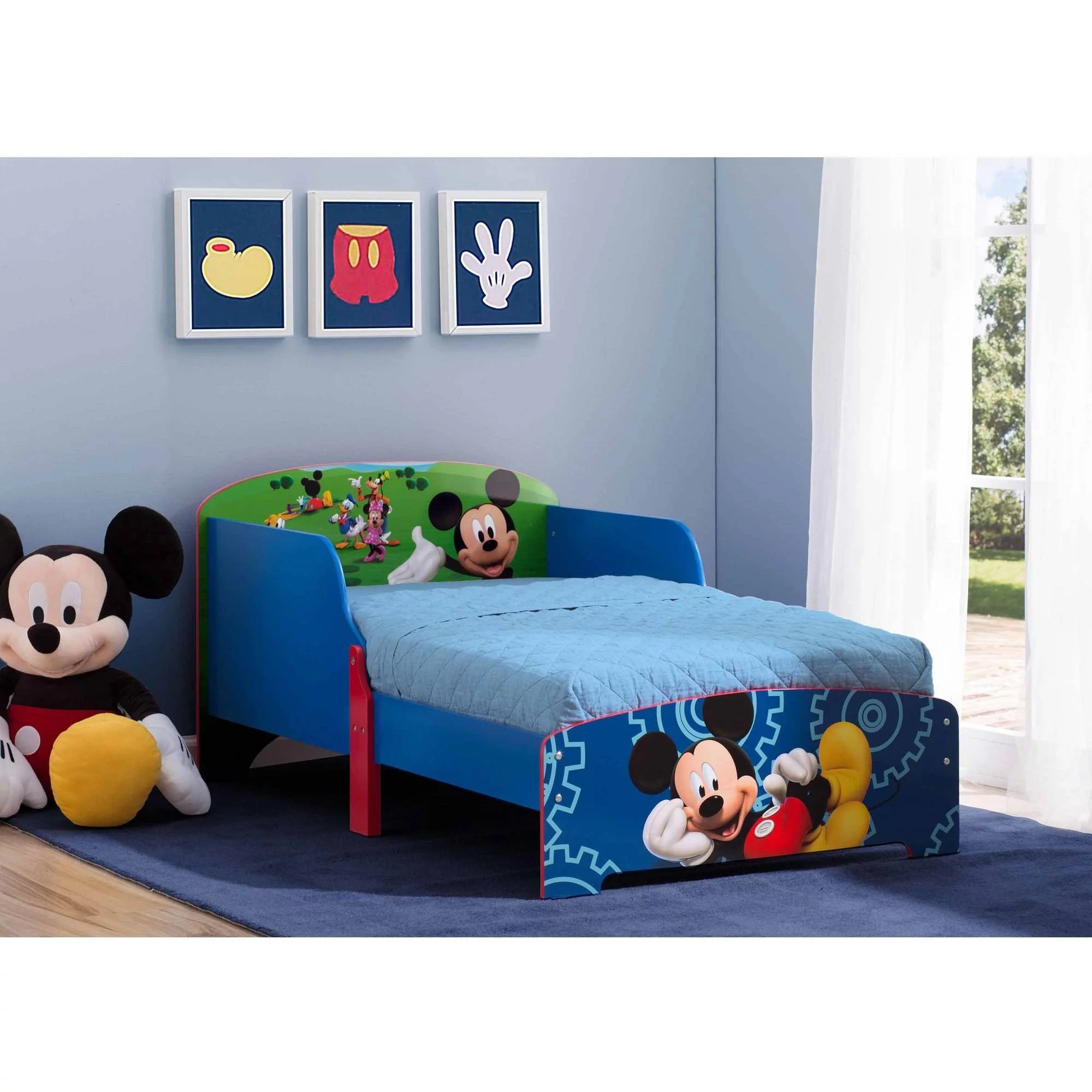 Disney Mickey Mouse Wooden Toddler Bed by Delta Children, Greenguard Gold Certified, Blue
