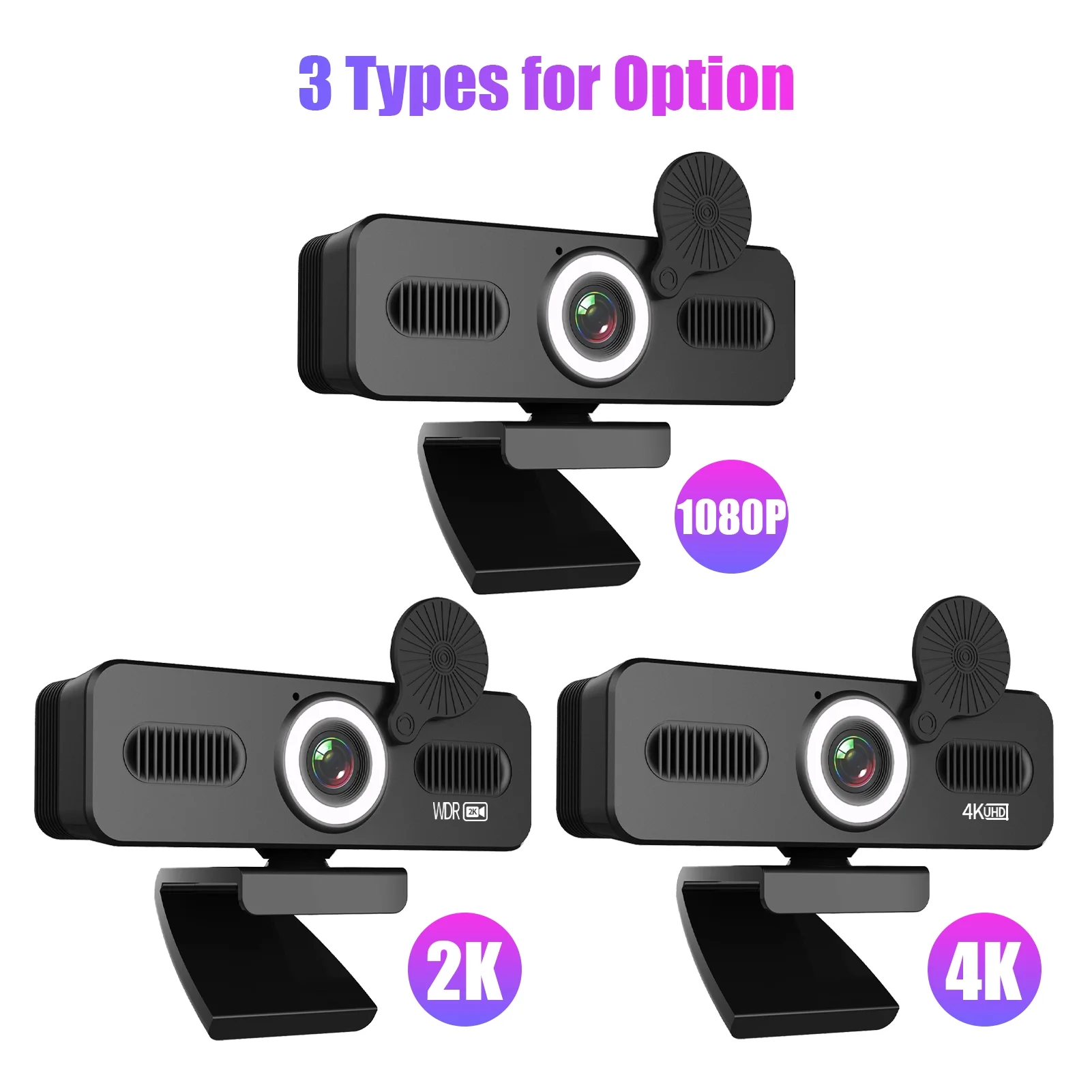 1080P HD Webcam Computer Webcam with Microphone USB PC Camera 120-degree Wide Angle with Fill-in Light Free Drive for Recording Calling Conferencing Gaming Compatible with Windows Vista iOS