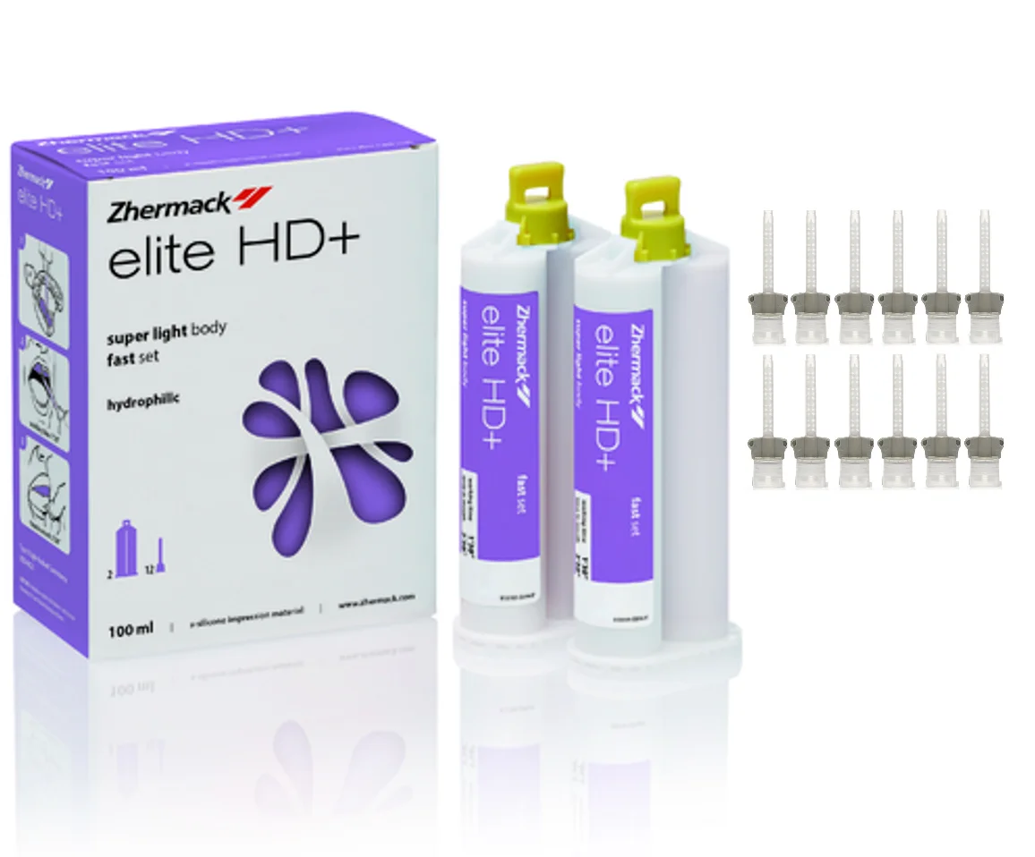 Dental VPS Impression Material Super Light Body Fast Set 2/Cartridges (50ml) 6/Tips