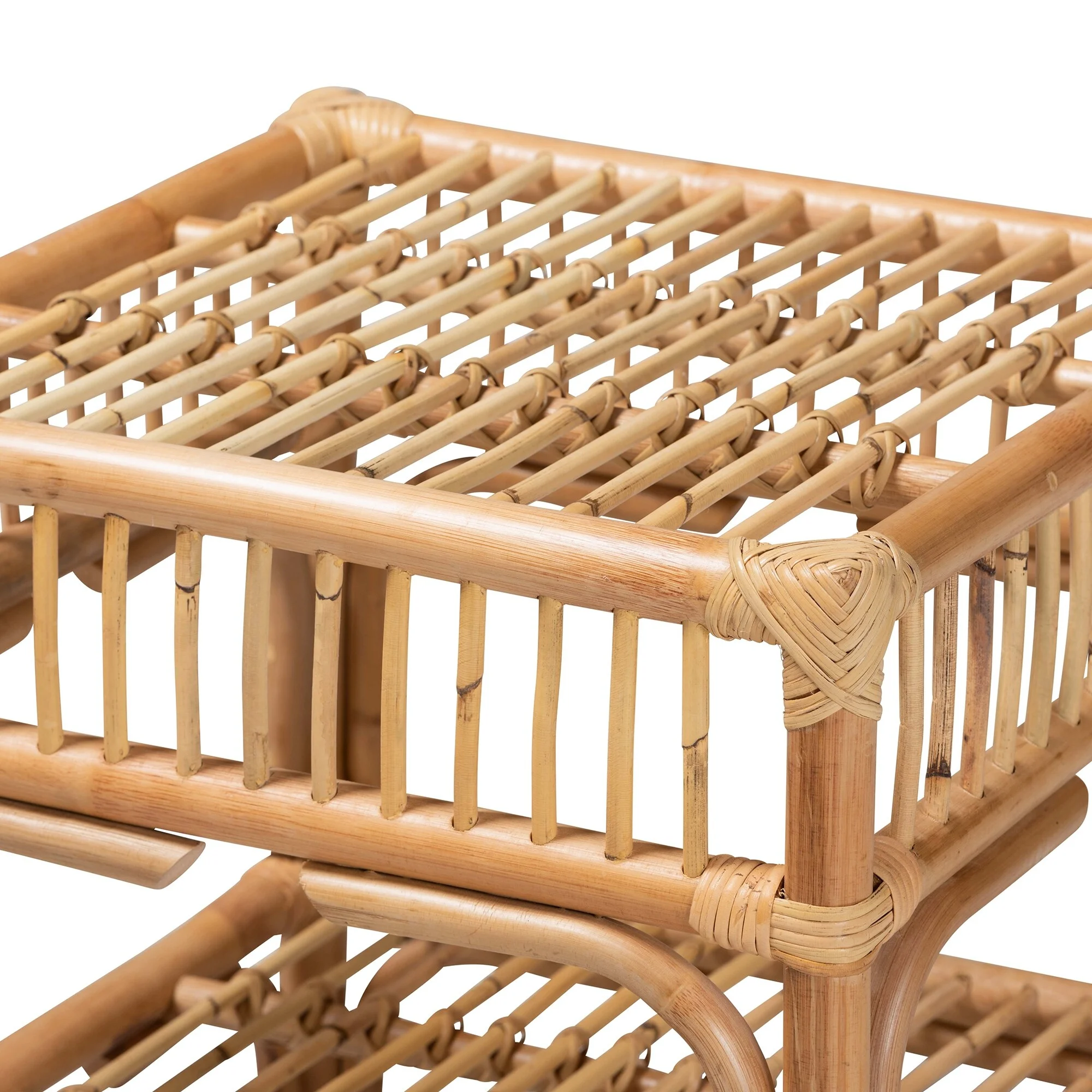 bali & pari Rose Modern Bohemian Natural Brown Rattan End Table