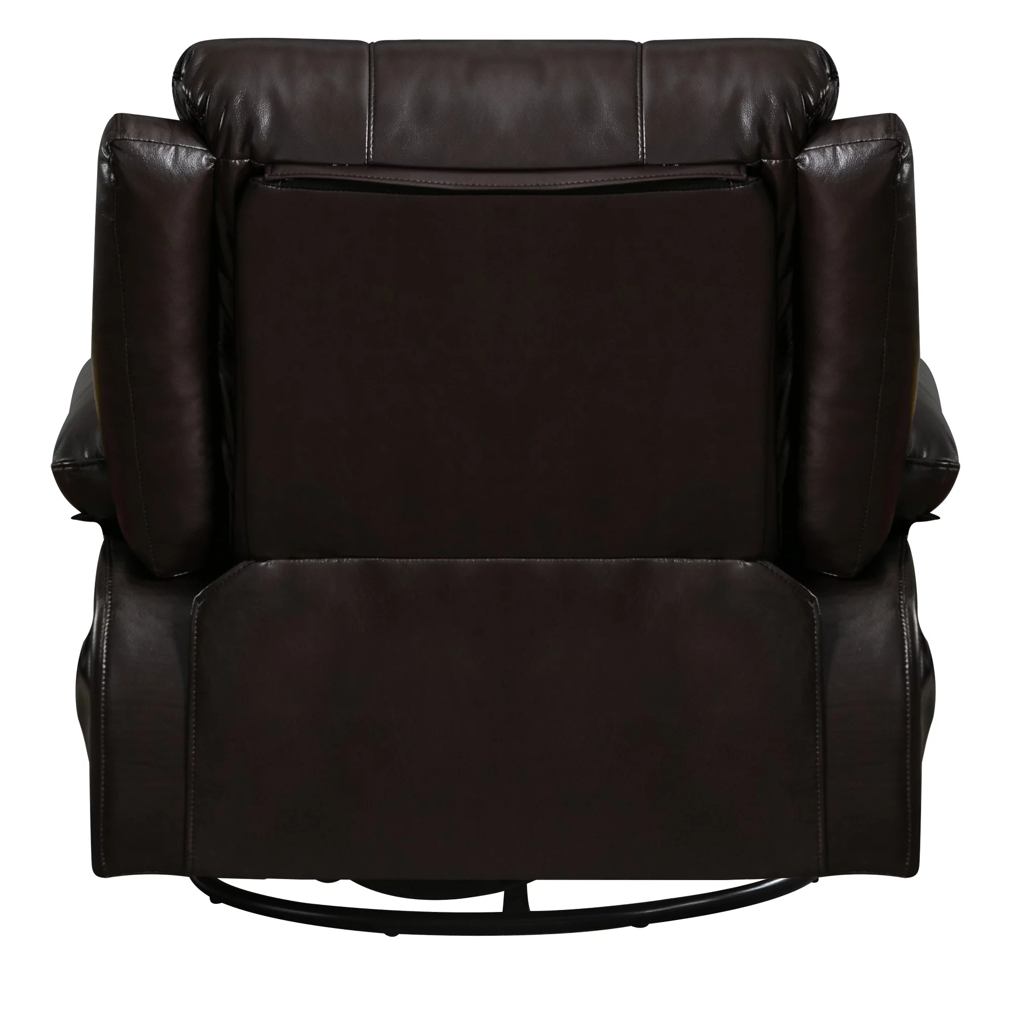Faux leather manual Swivel recliner with massage and heat ,2 cup holders,USB Ports-Brown