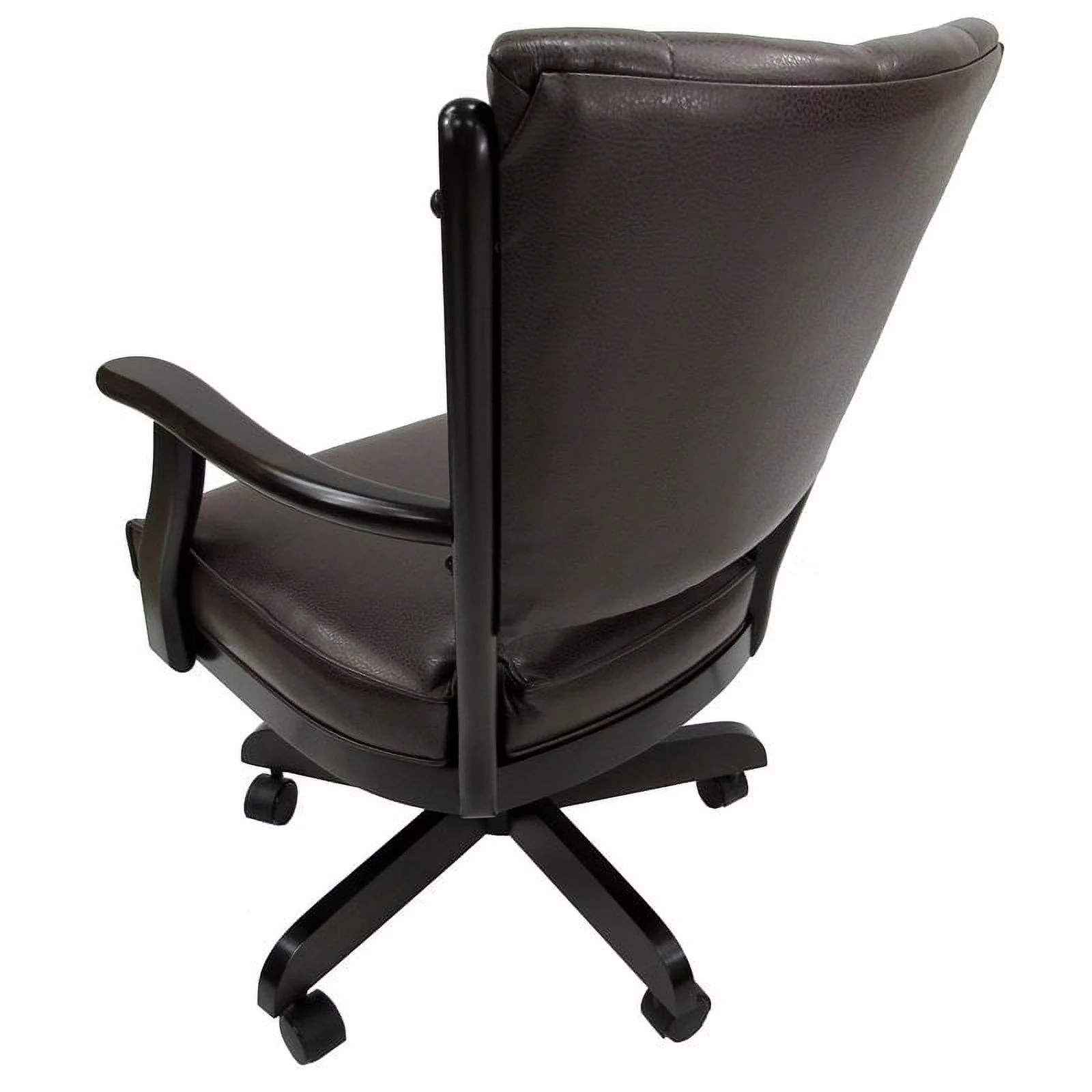 Swivel Wood Dining Caster Chair Classic on Wheels in Brown - Oak