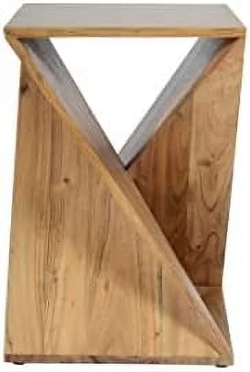 TJUNBOLIFE Solid Mango Wood Angled 24" Tall Mid-Century Modern Jasper Table Pre-Assembled