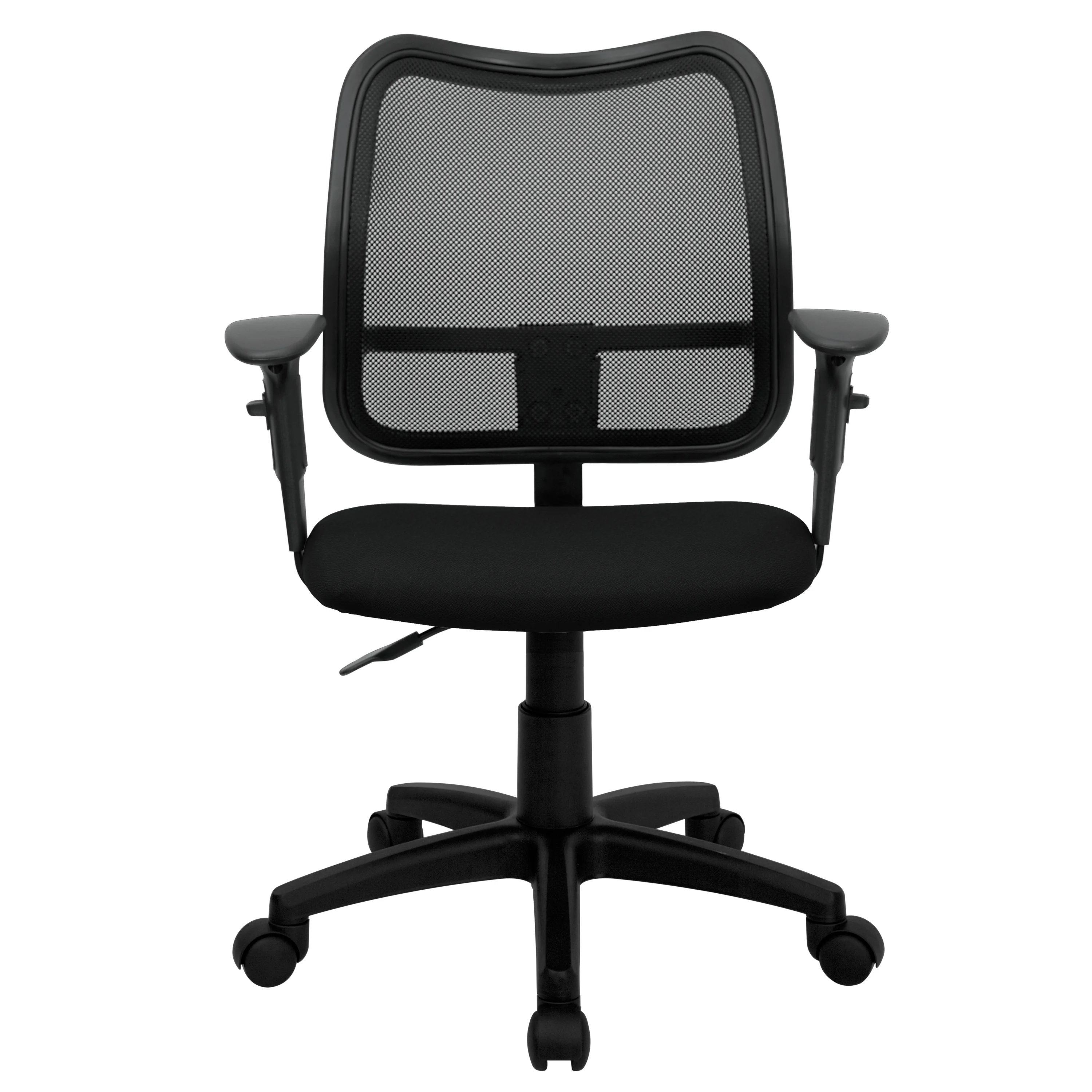 BizChair Mid-Back Black Mesh Swivel Task Office Chair with Adjustable Arms