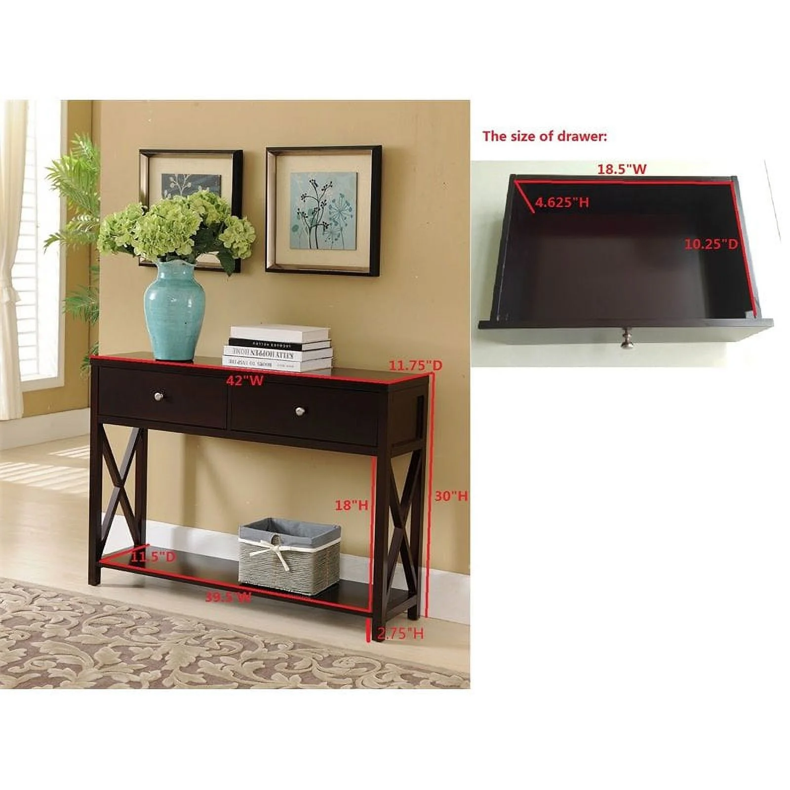 K & B Furniture C1246 Console Table