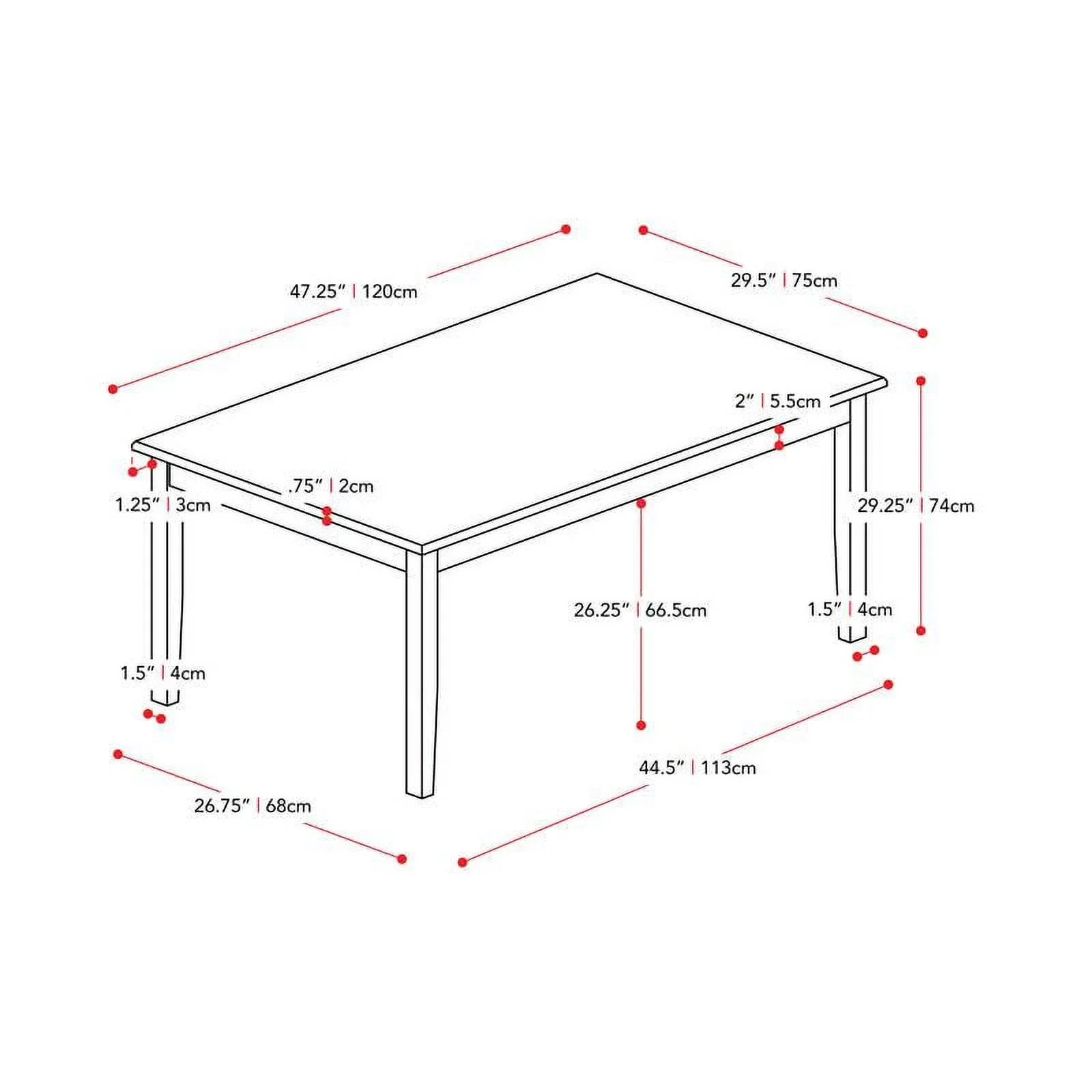 Pemberly Row Modern Two Tone Gray and White Wood Dining Table