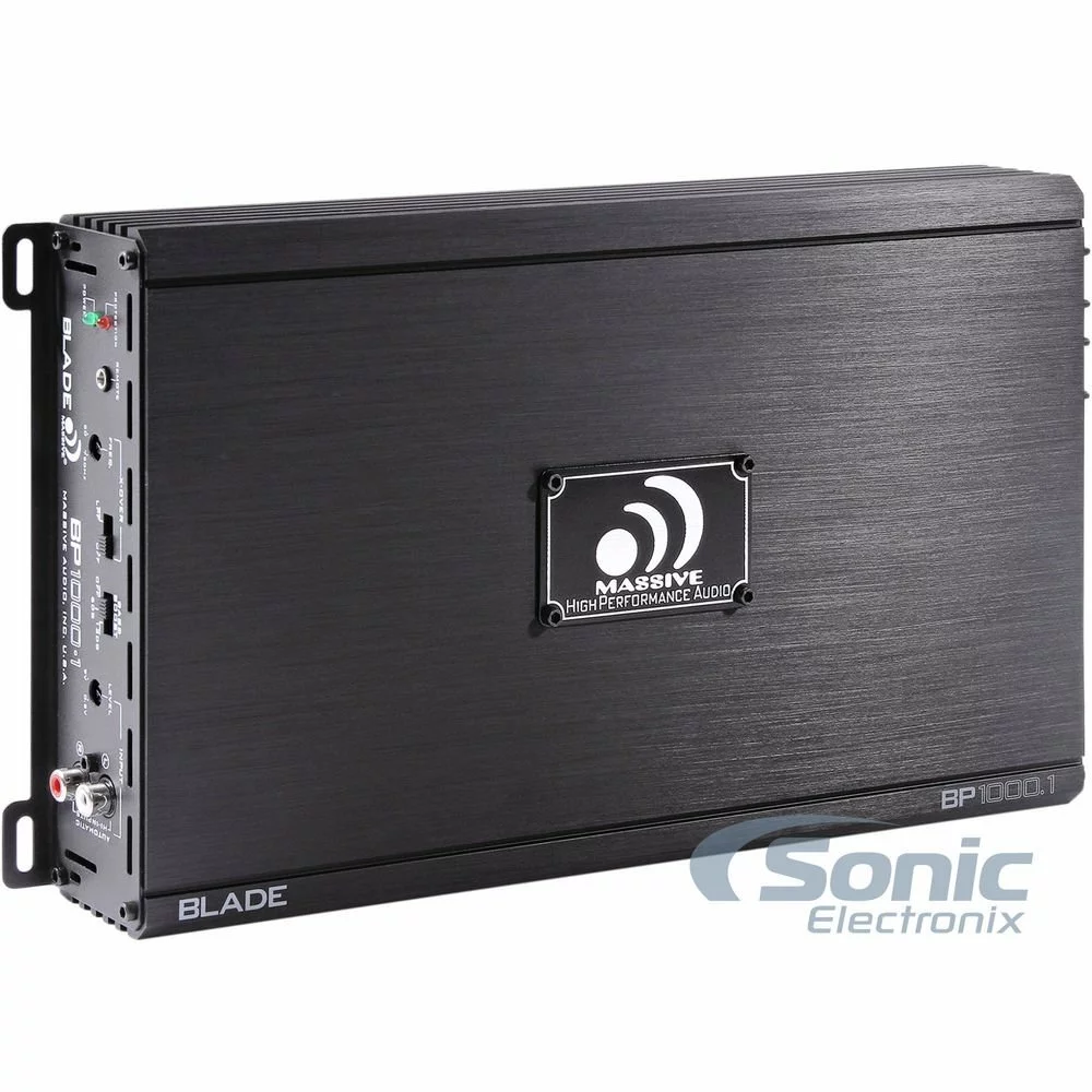 Massive Audio BP1000.1 v2 + Belva BAK42 1000W Max (455W RMS) BLADE BP Series Monoblock 2-ohm Stable Amplifier + Belva 4 Gauge Amp Wiring Kit