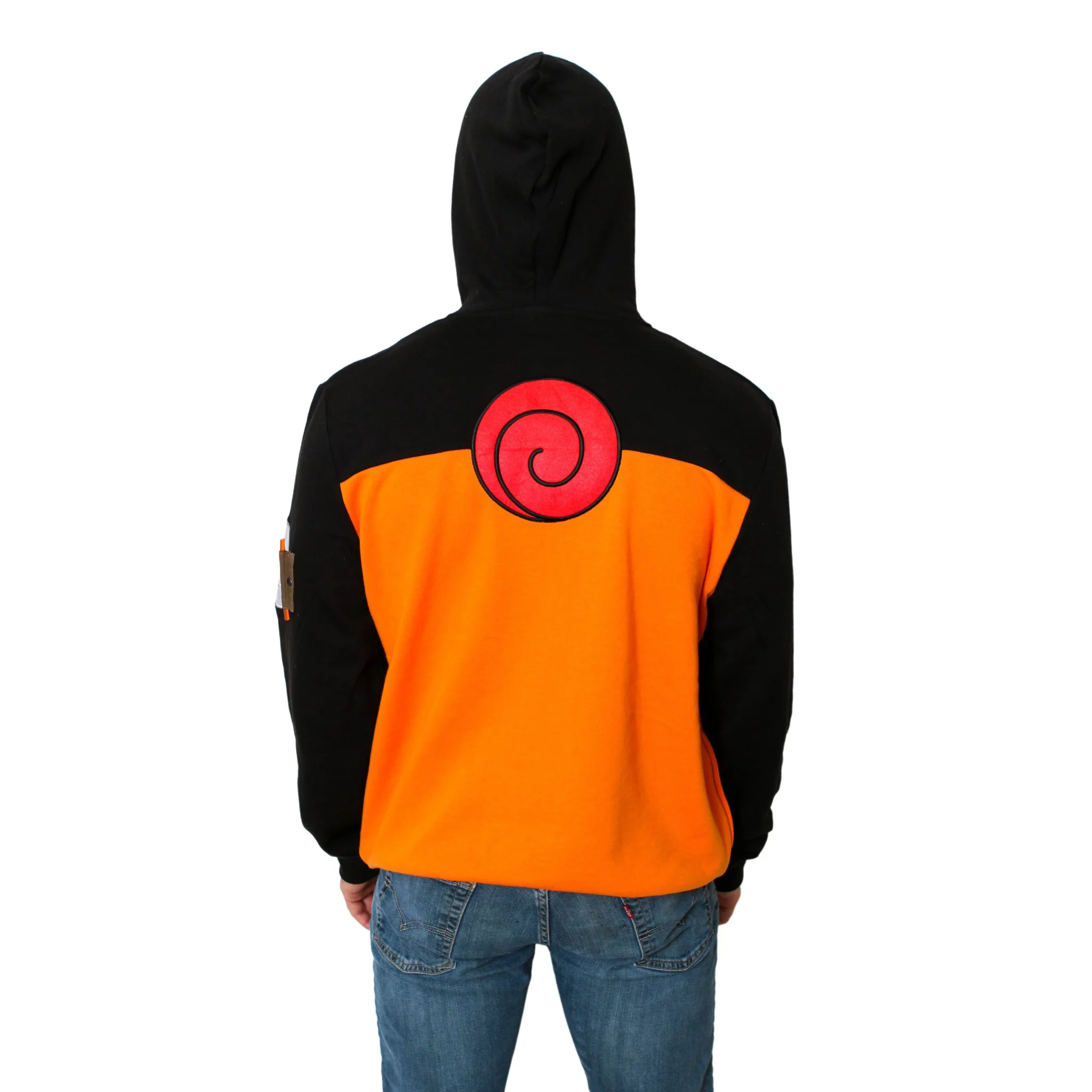 Naruto Shippuden Naruto Costume Adult Zip Up Hoodie M