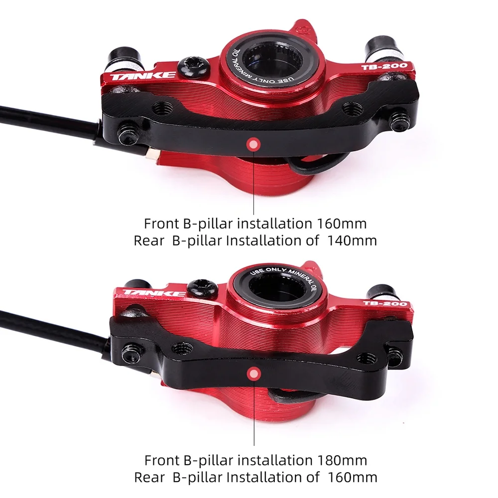 Hydraulic Disc Brakes Set for MTB Mountain Bike Front Rear Calipers Kit, Left Right Brake Lever, 160mm Disc Rotor