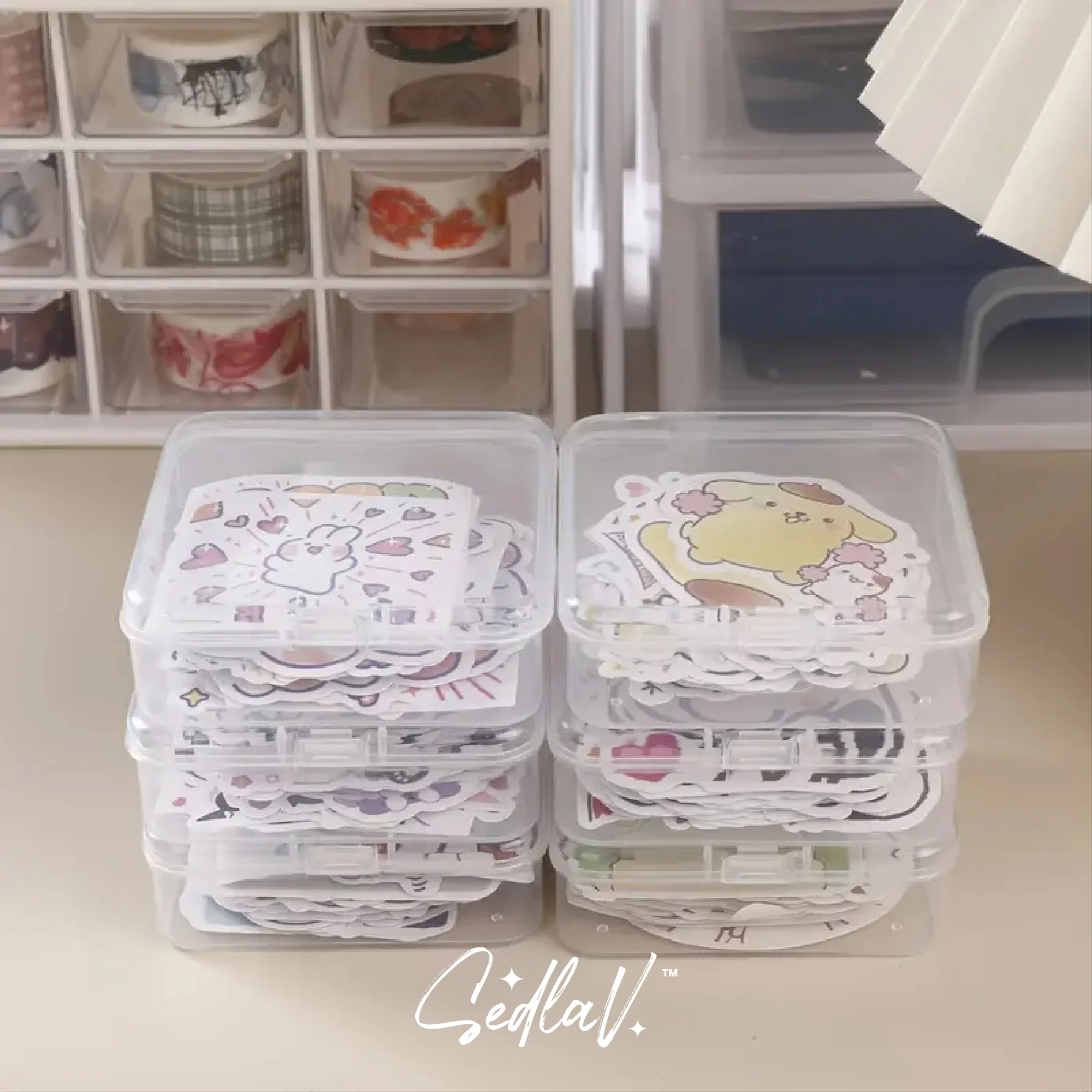 SEDLAV 12 Packs Clear Plastic Beads Storage Containers Box , Plastic Storage, Storage Containers for Organizing, Craft Organizers and Storage