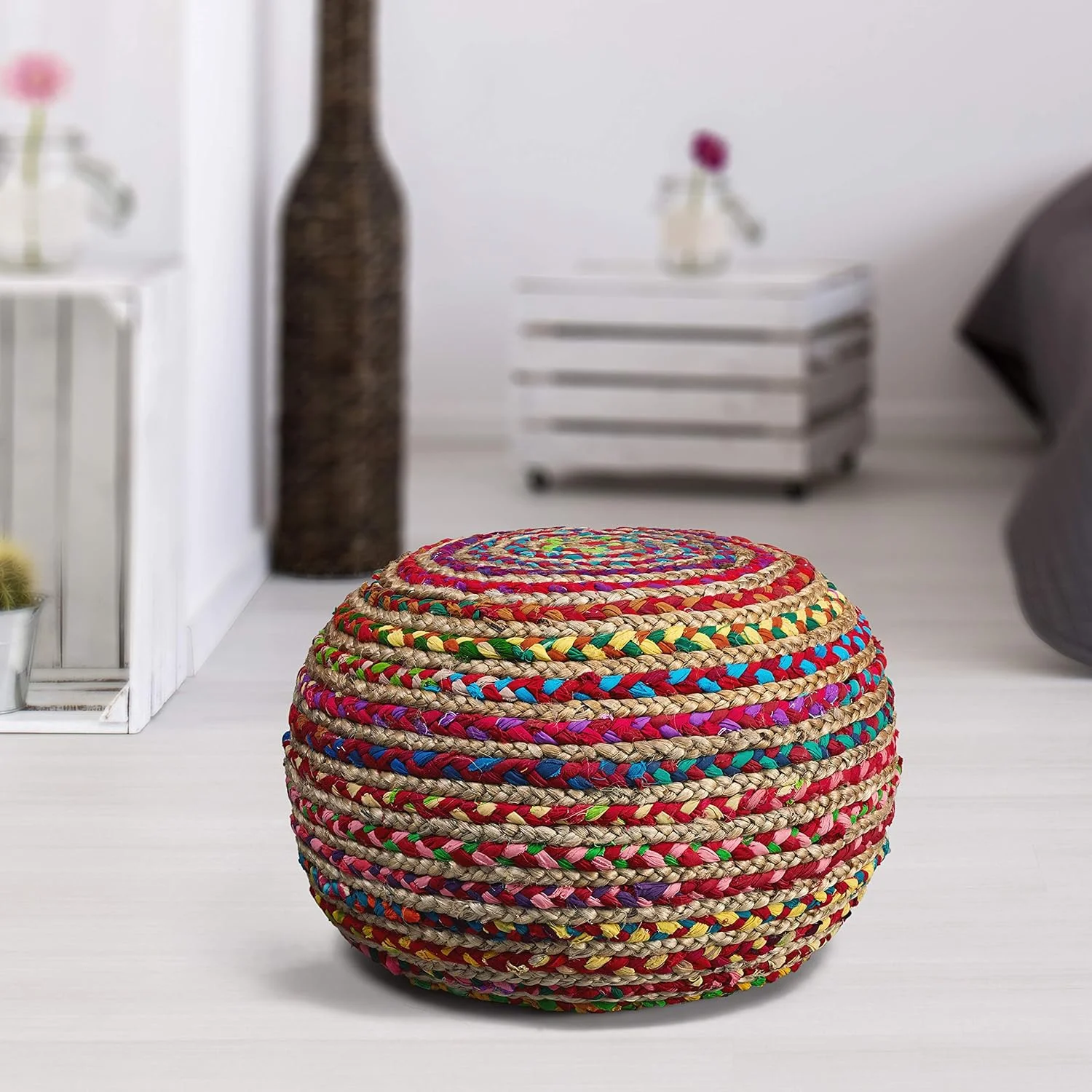 Resources Boho Beauty Braided Pouf Ottoman, 14