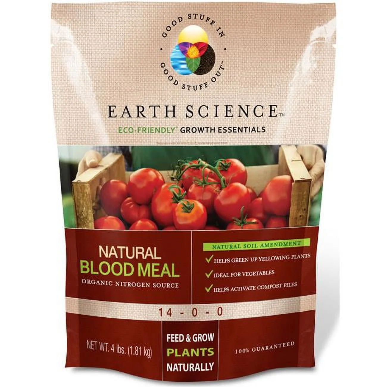 Earth Science  4 lbs Growth Essentials Organic Blood Meal Soil Amendmentm, Pack of 6