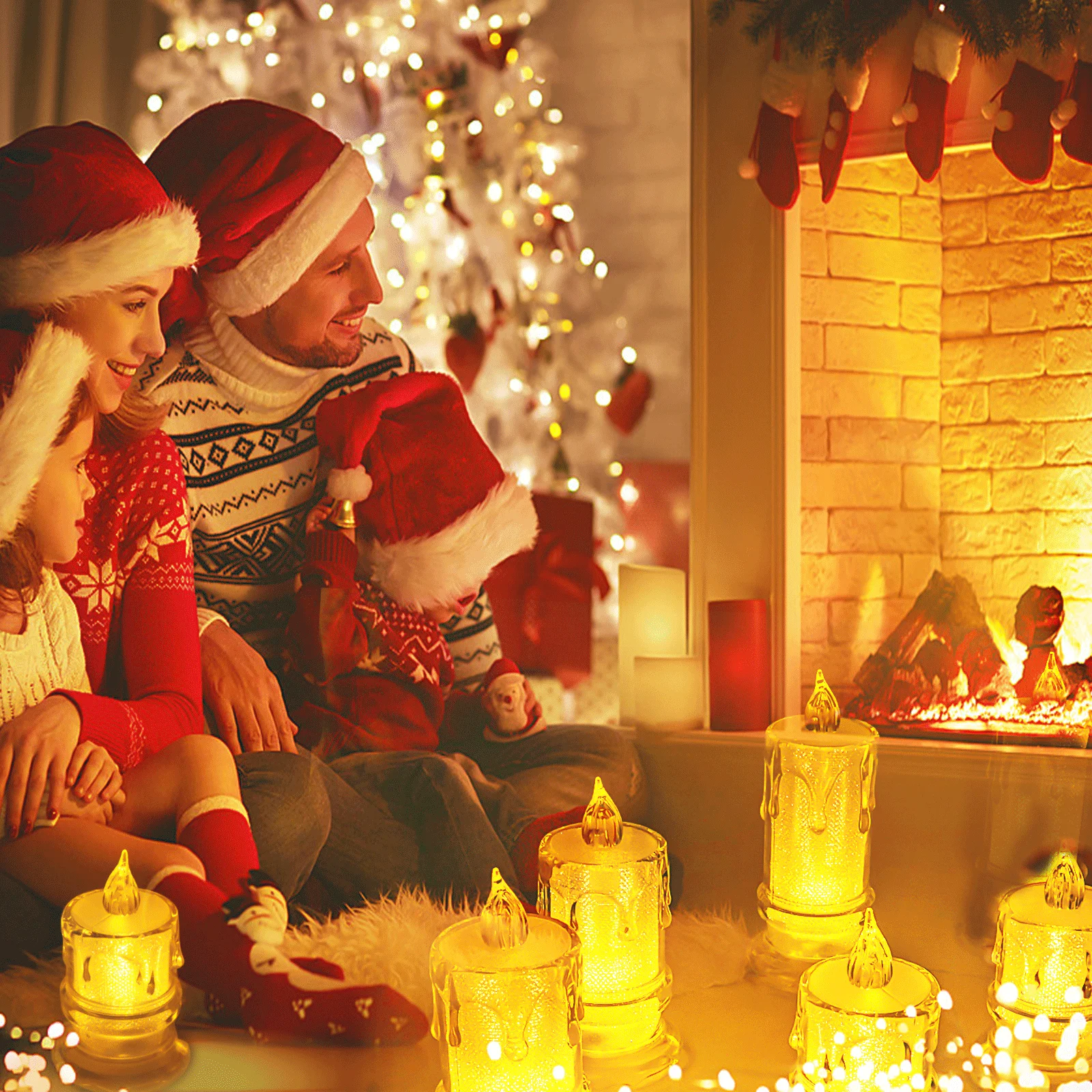 Flameless Candles, Flameless Flickering Electric Fake Candles, Warm White Battery Operated LED Candle