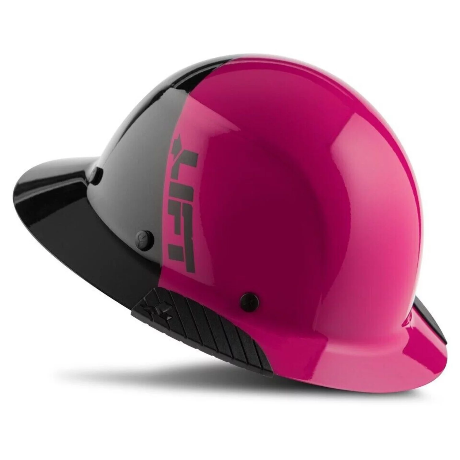 LIFT Safety HDF50-21PK Dax Hard Hat Full Brim 50/50 Pink  Black w/Ratchet Suspension, Type 1 Class G