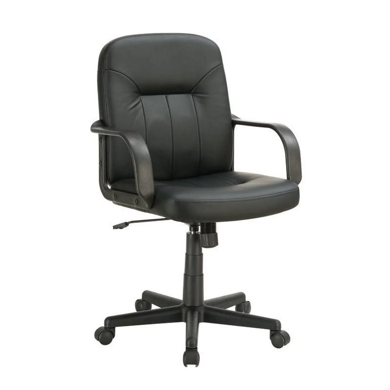 Scranton & Co Modern Adjustable Faux Leather Office Chair in Black