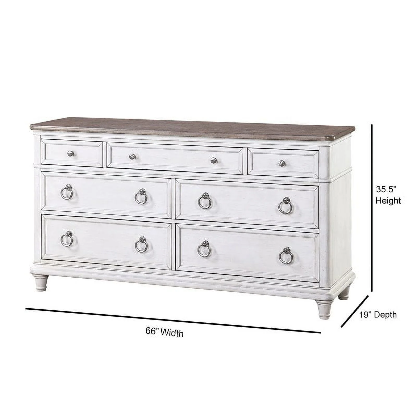 Panama Jack Sonoma Farmhouse Wood Dresser in Antique White/Brown