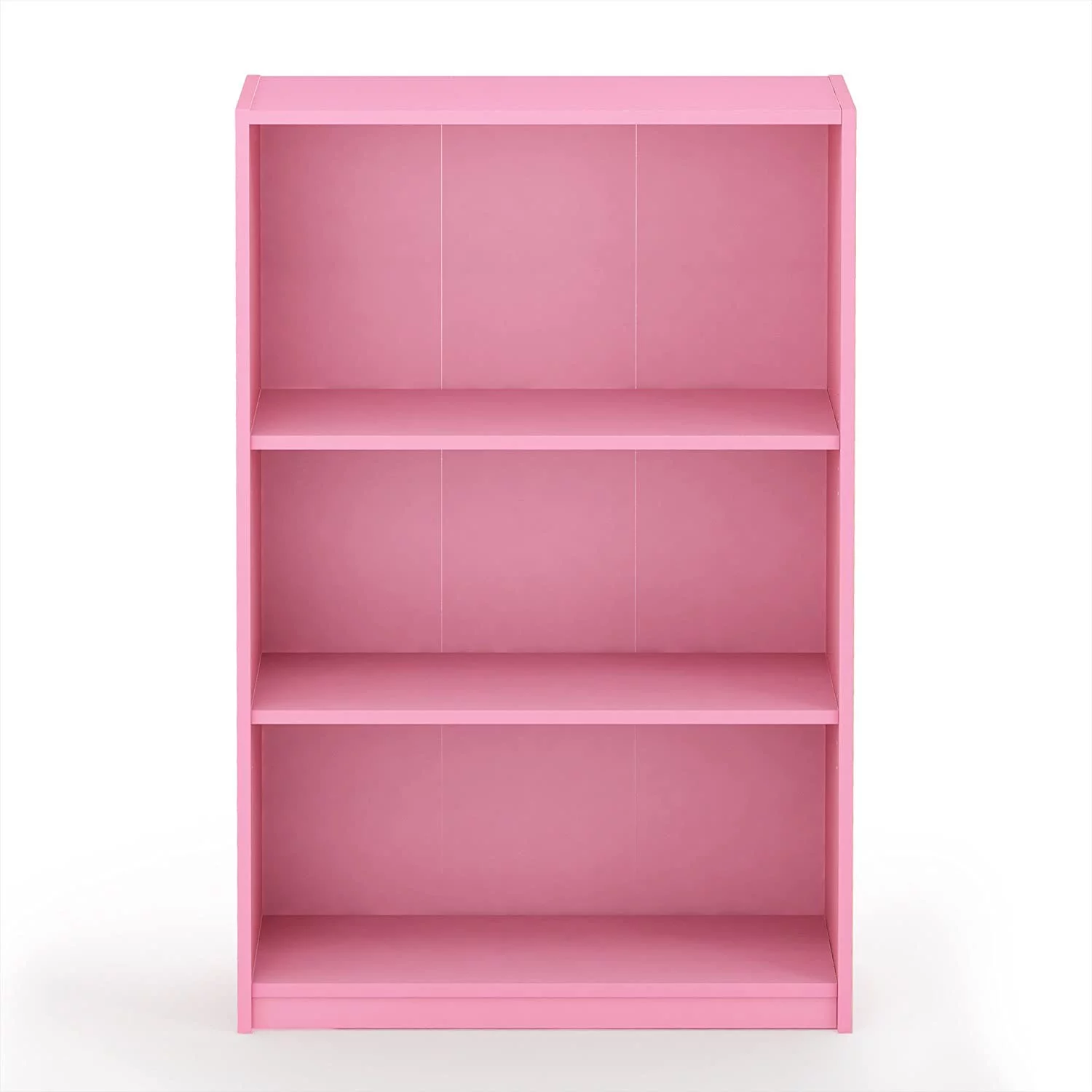 Furinno JAYA Simple Home 3-Tier Adjustable Shelf Bookcase, Pink