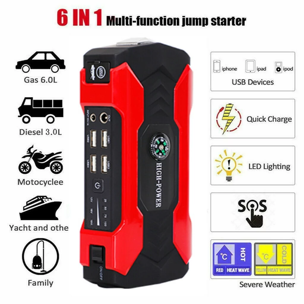 Tagital Portable Mini Slim 20000mAh Car Jump Starter Engine Battery Power Bank