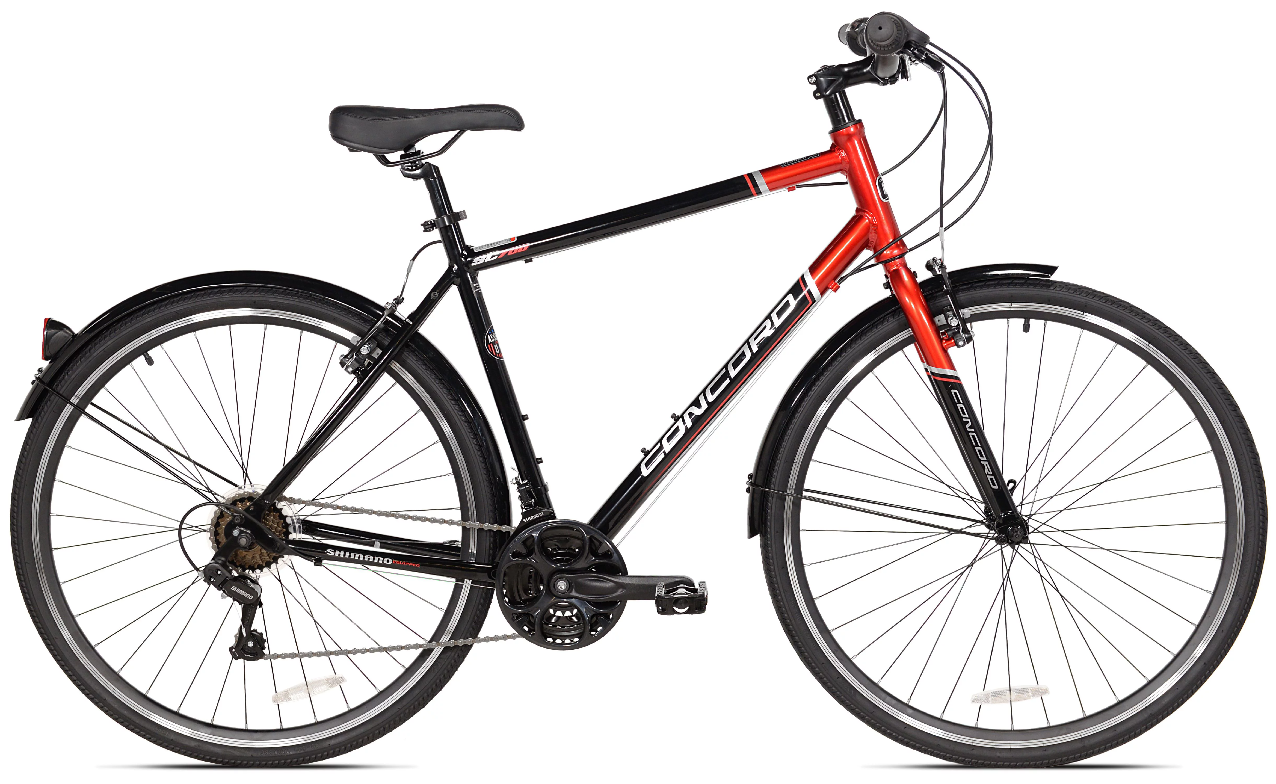 Concord 700c SC700 Hybrid Men's Bike, Black/Red