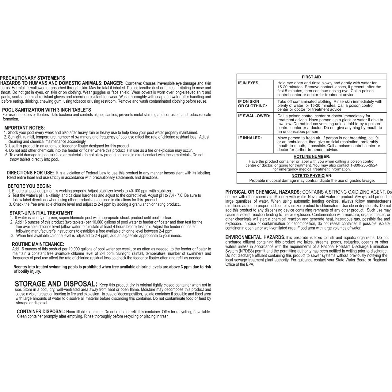 Pool Mate All-in-1 Swimming Pool 3-Inch Chlorinating Tablets