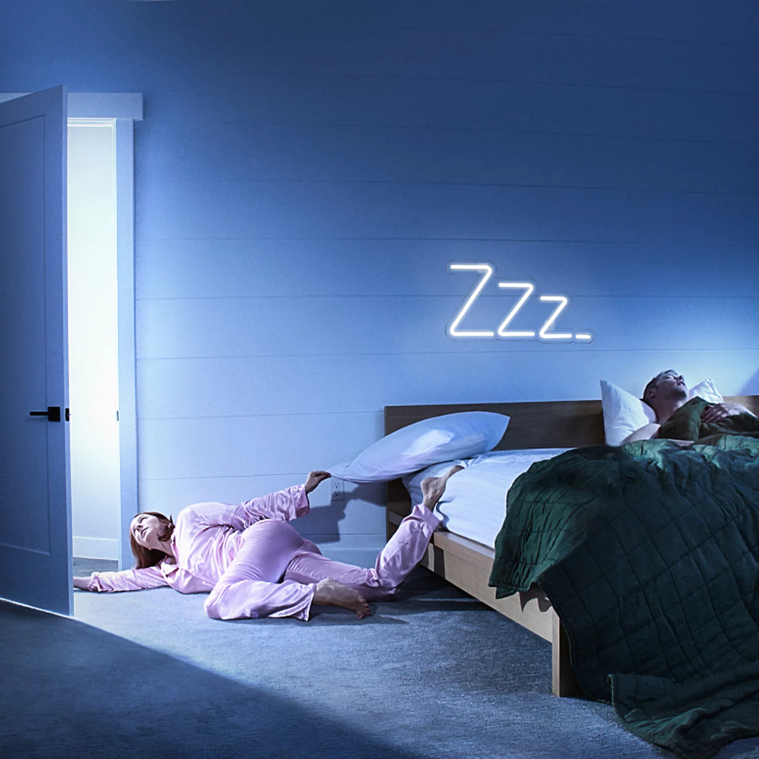 Wanxing Zzz Sleep LED Neon Light Signs USB Power for Home Bar Party Bedroom Wall Decoration