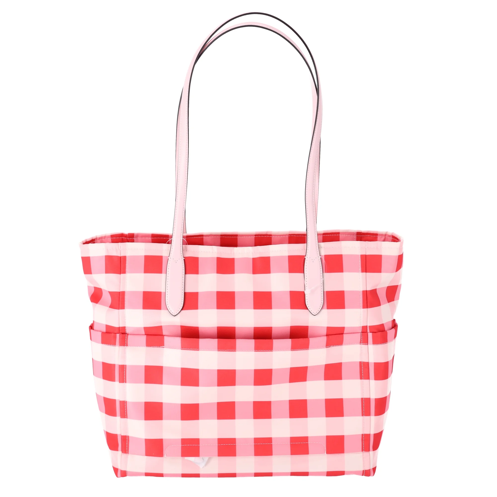 Kate Spade Chelsea The Better Nylon Large Tote Gingham Check Print Pink Multi