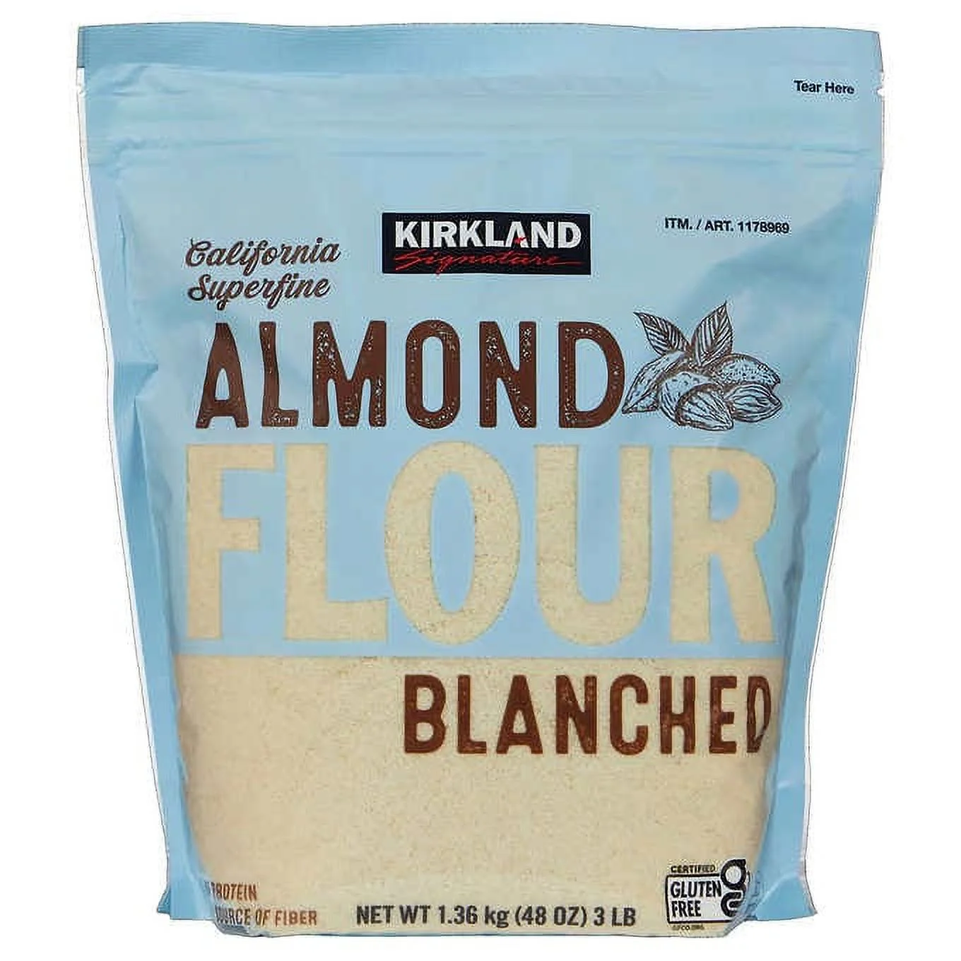 K S Almond Flour, 3 lbs Listed by SUPPLYPLEXWith Stainless Spoon and tissue